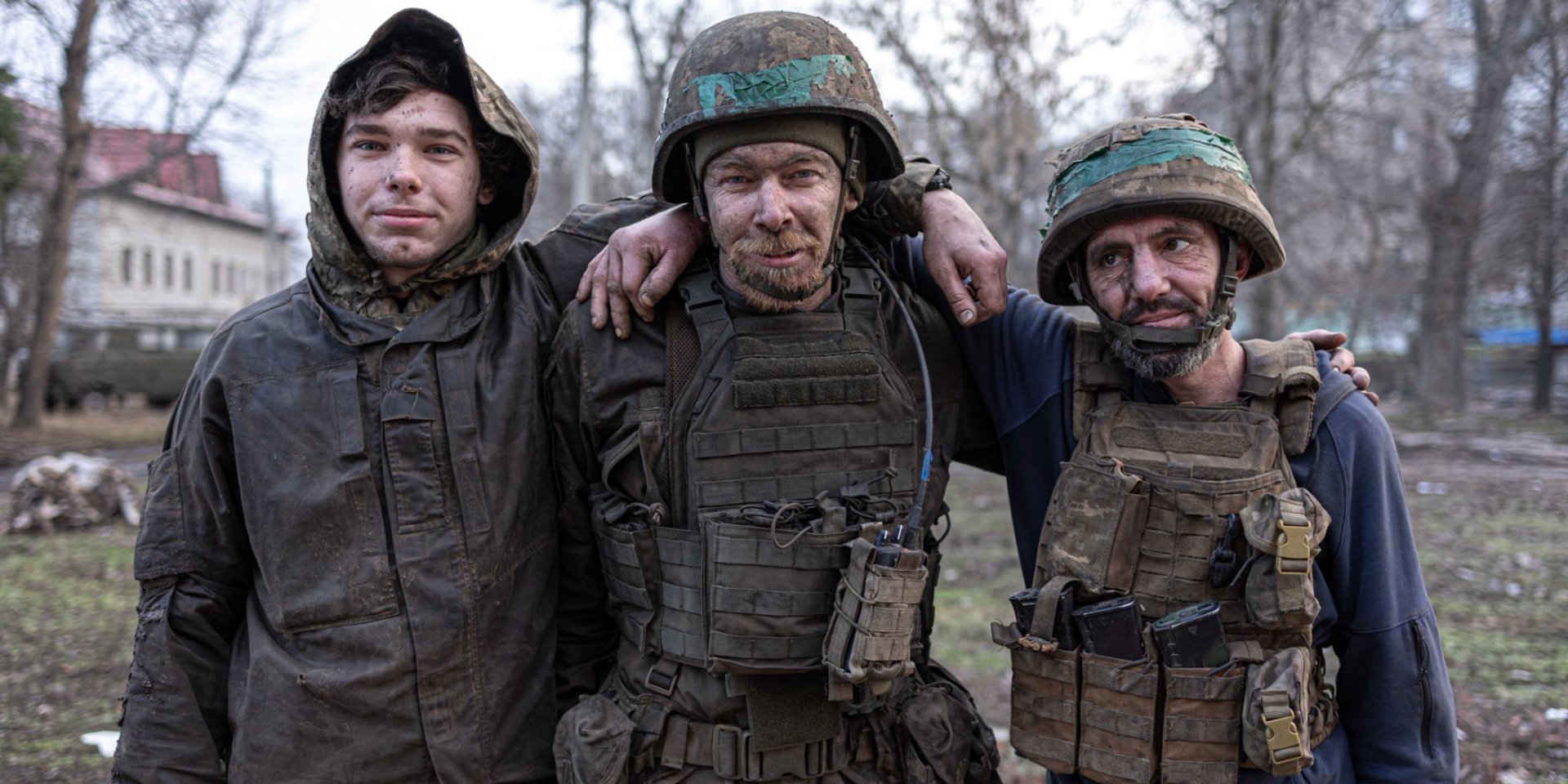 Жид, Блондин і Кеня після виходу з позицій на Костянтинівському напрямку (Фото: 93-тя ОМБр Холодний Яр)