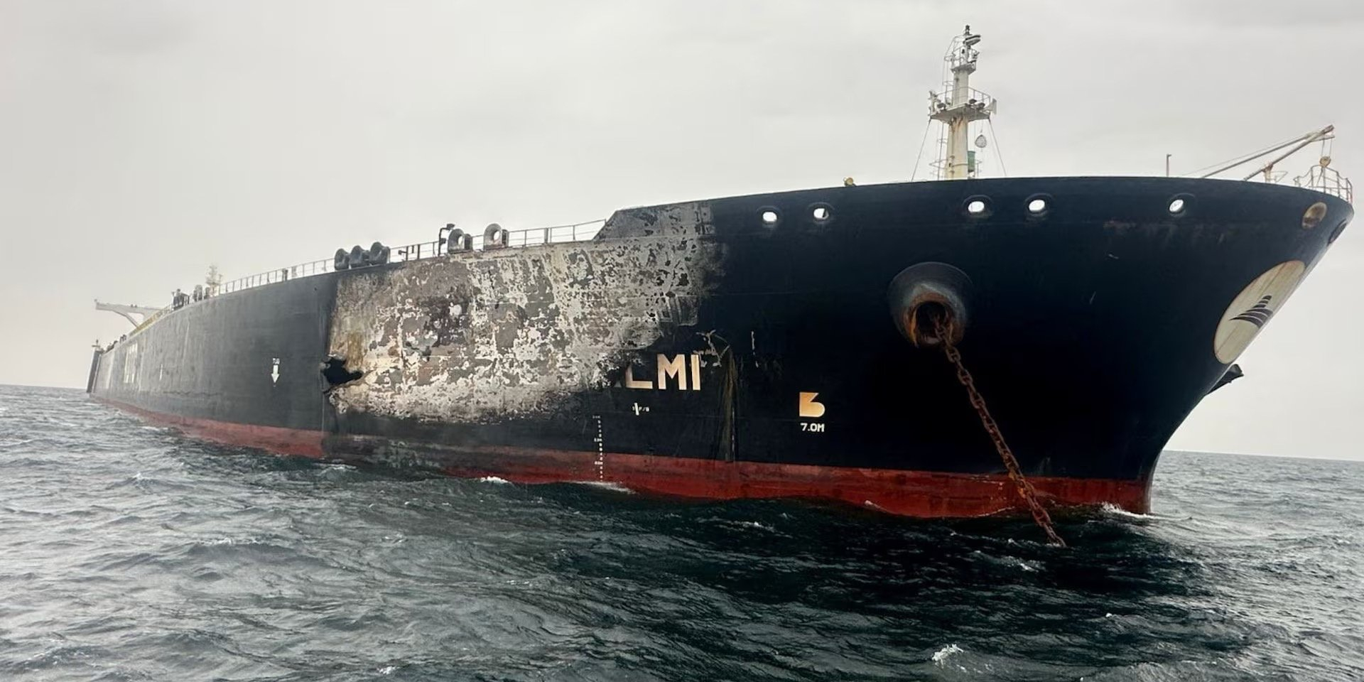 Al Salmi tanker attacked by drone in Dubai (Photo: Kuwait Petroleum Corporation/Handout via REUTERS)