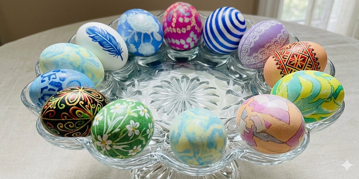 Без лишних усилий. Самый простой лайфхак покраски яиц, позволяющий создать невероятно изысканные узоры