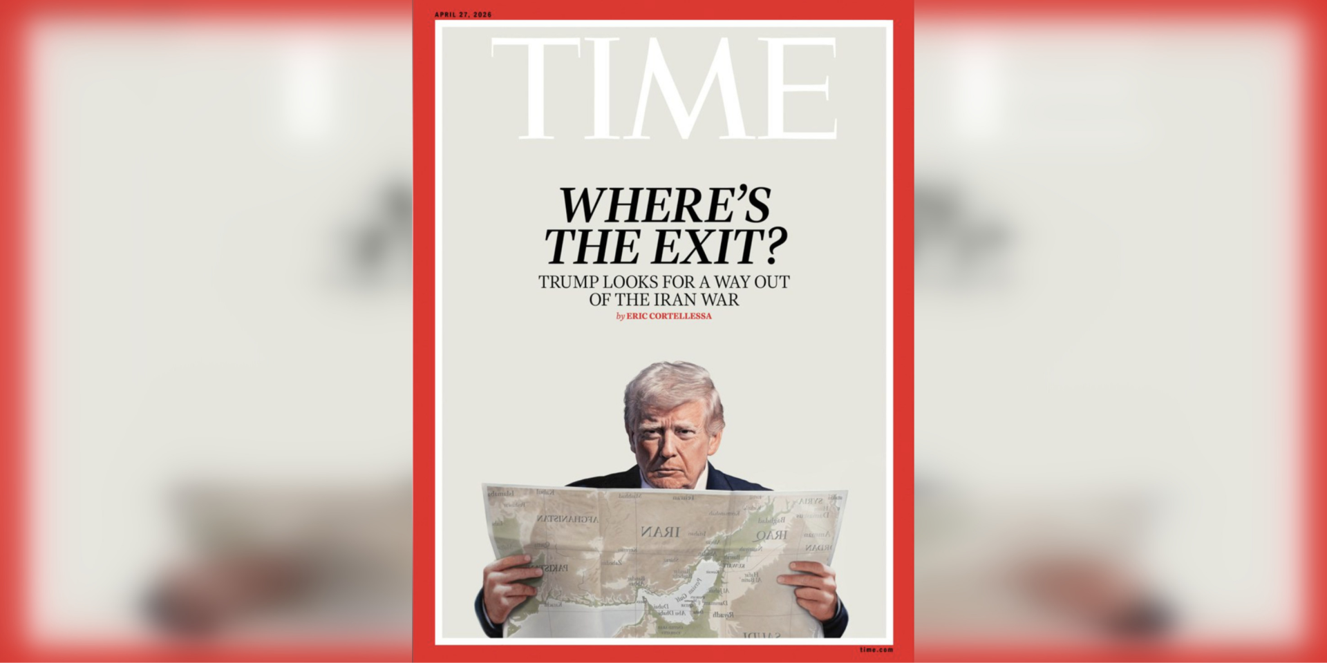 «Где выход?». Трамп ищет способы объявить «победу» над Ираном, чтобы спасти рейтинг до выборов — новая обложка Time