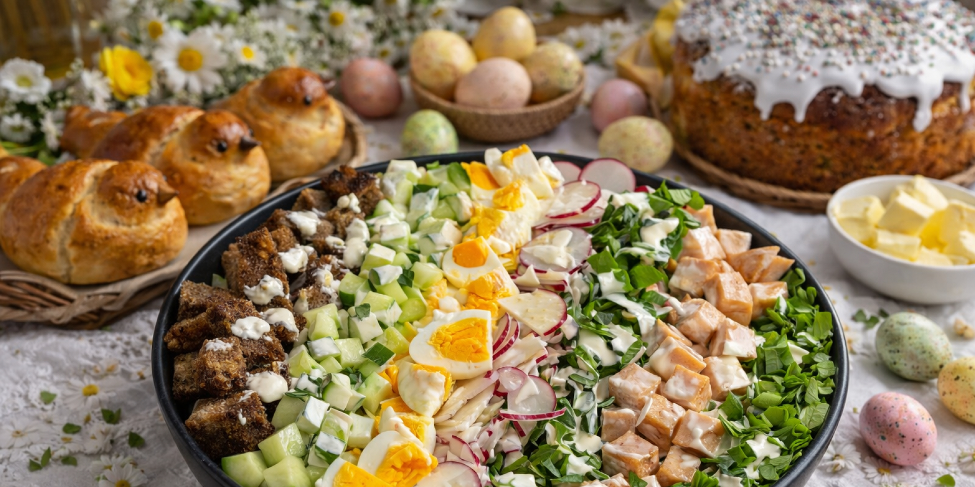 Не пасками едиными. 10 лучших весенних рецептов салатов на Пасху: до яйца и до колбасы