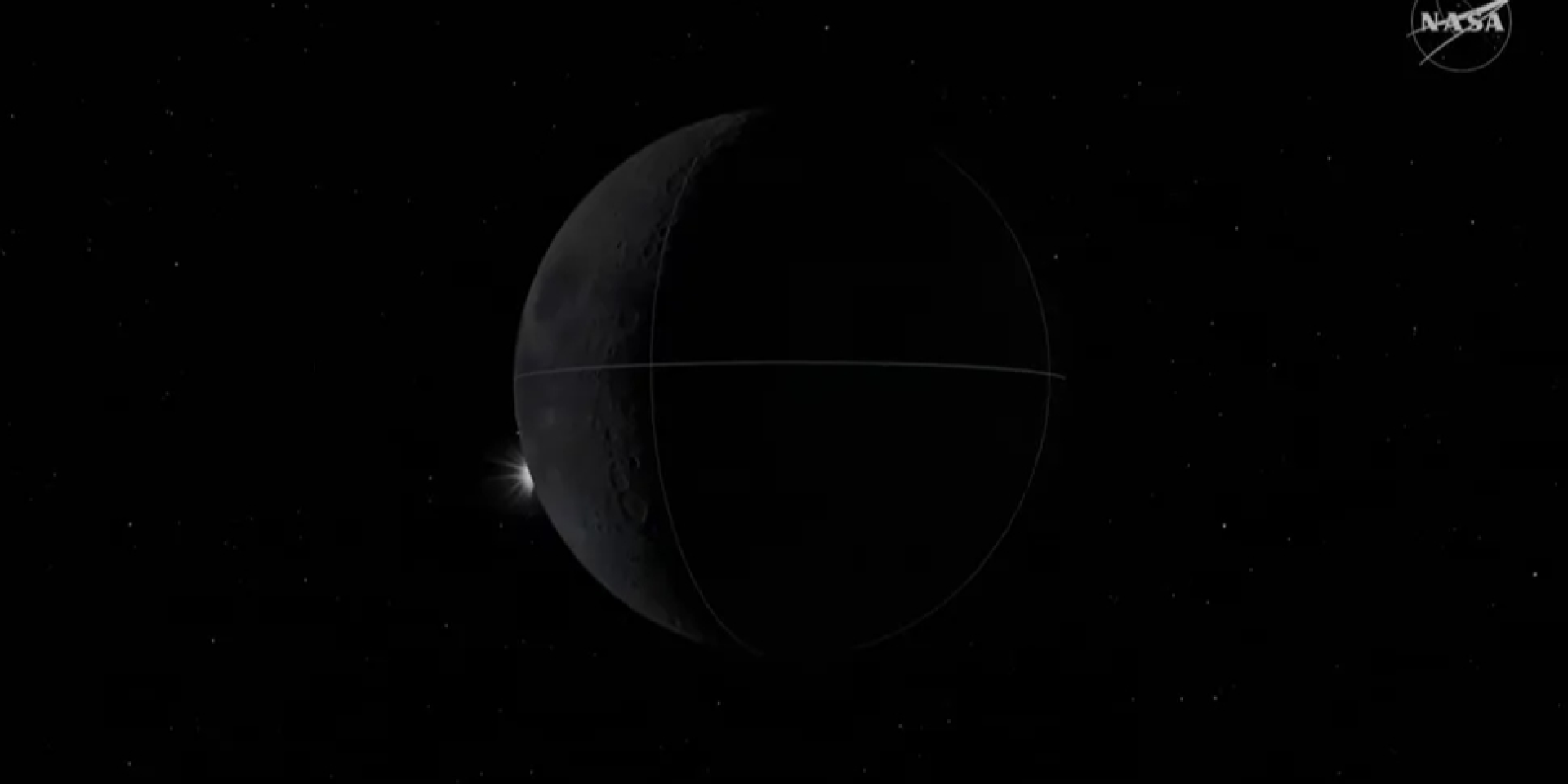 This simulation shows a total solar eclipse beyond the Moon, that astronauts will be able to observe on April 6, 2026 (Photo: NASA)