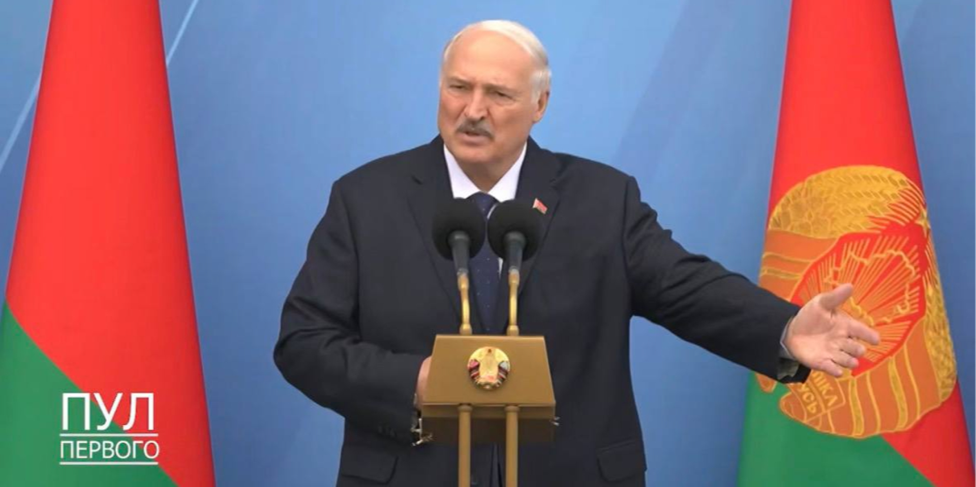 Лукашенко розповідає чергові непідтверджені нісенітниці (Фото: Пул Первого/Telegram/Скриншот)