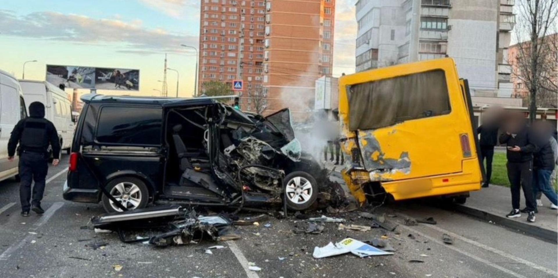 A fatal accident involving a minibus and a minibus occurred in Odesa (Photo: National Police of Ukraine)