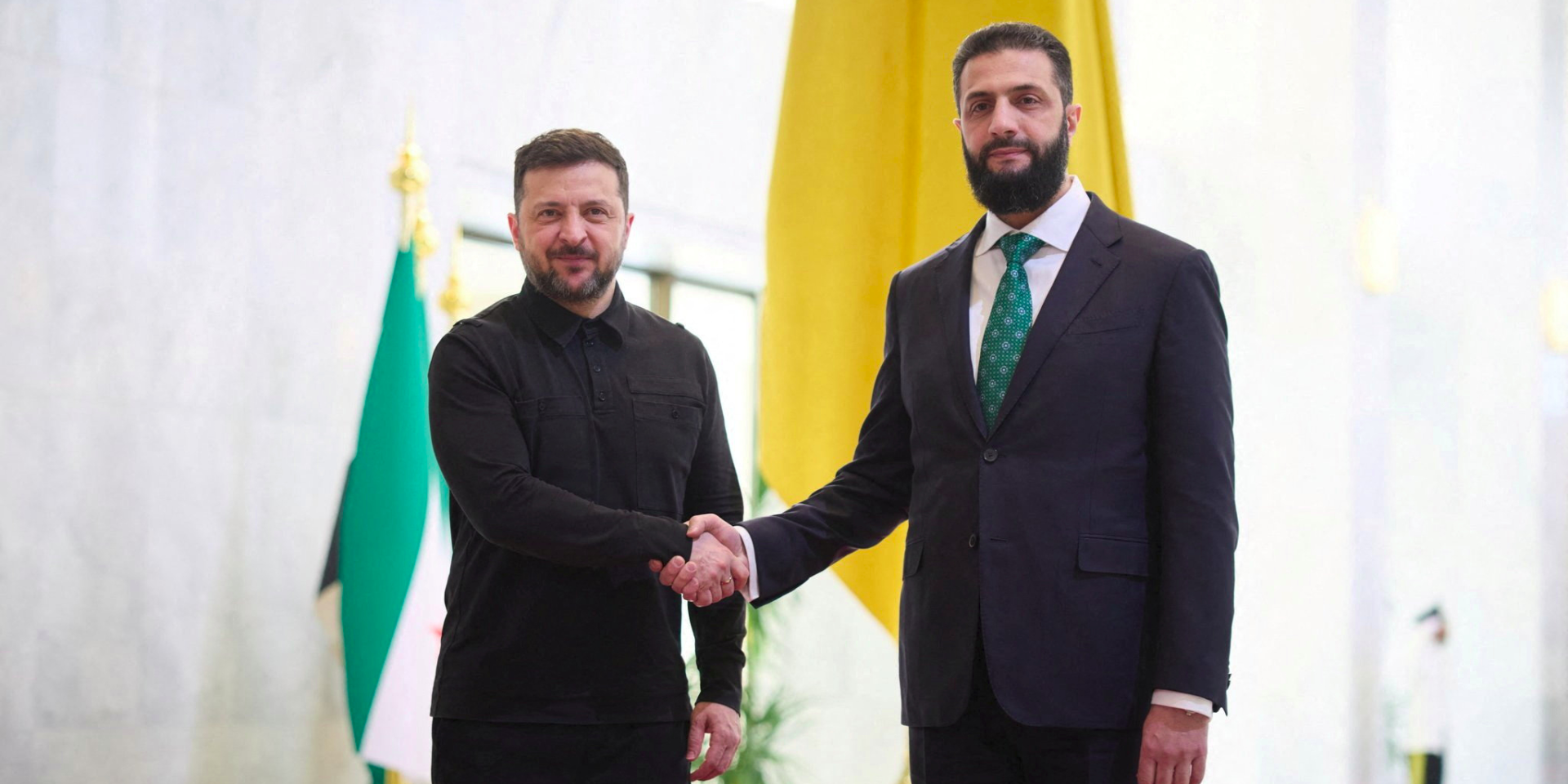 Volodymyr Zelenskyy and Ahmed al-Sharaa (Photo: Ukrainian Presidential Press Service/Handout via REUTERS)