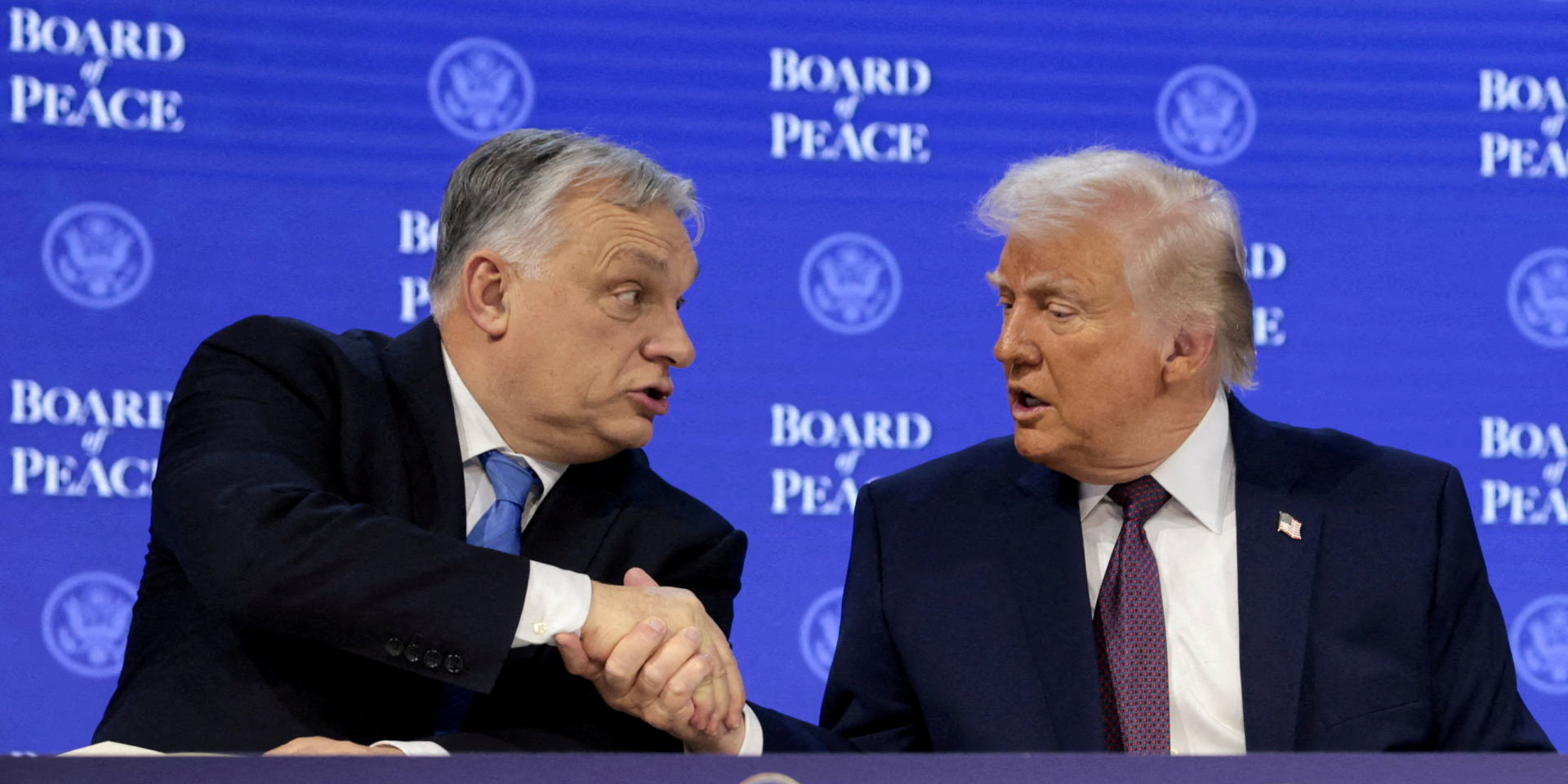 Viktor Orbán and Donald Trump in Davos in January 2026. (Photo: REUTERS/Jonathan Ernst)