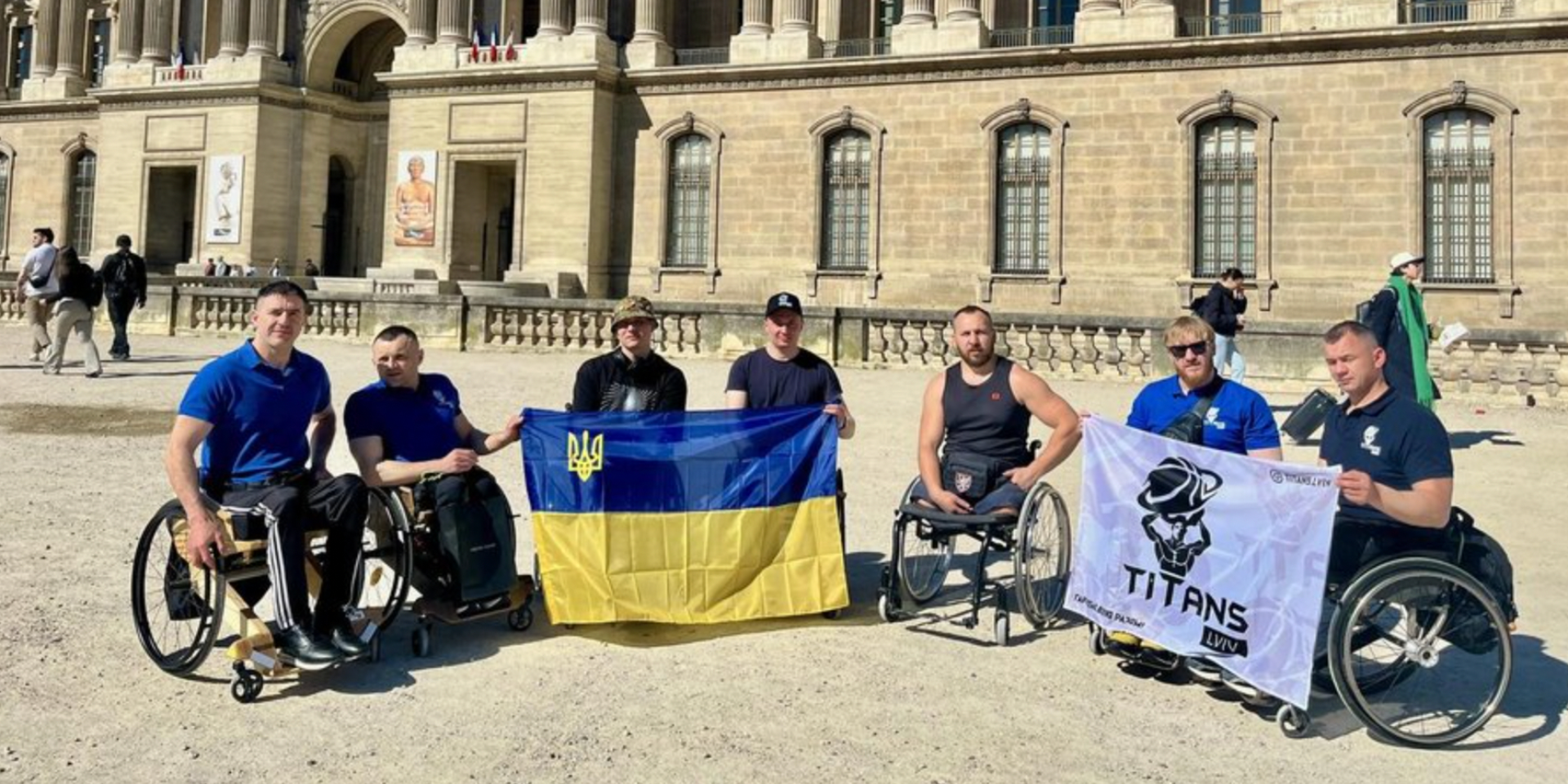 Украинские ветераны стали участниками Парижского марафона (Фото: Пресс-служба Первого ТМО Львова)