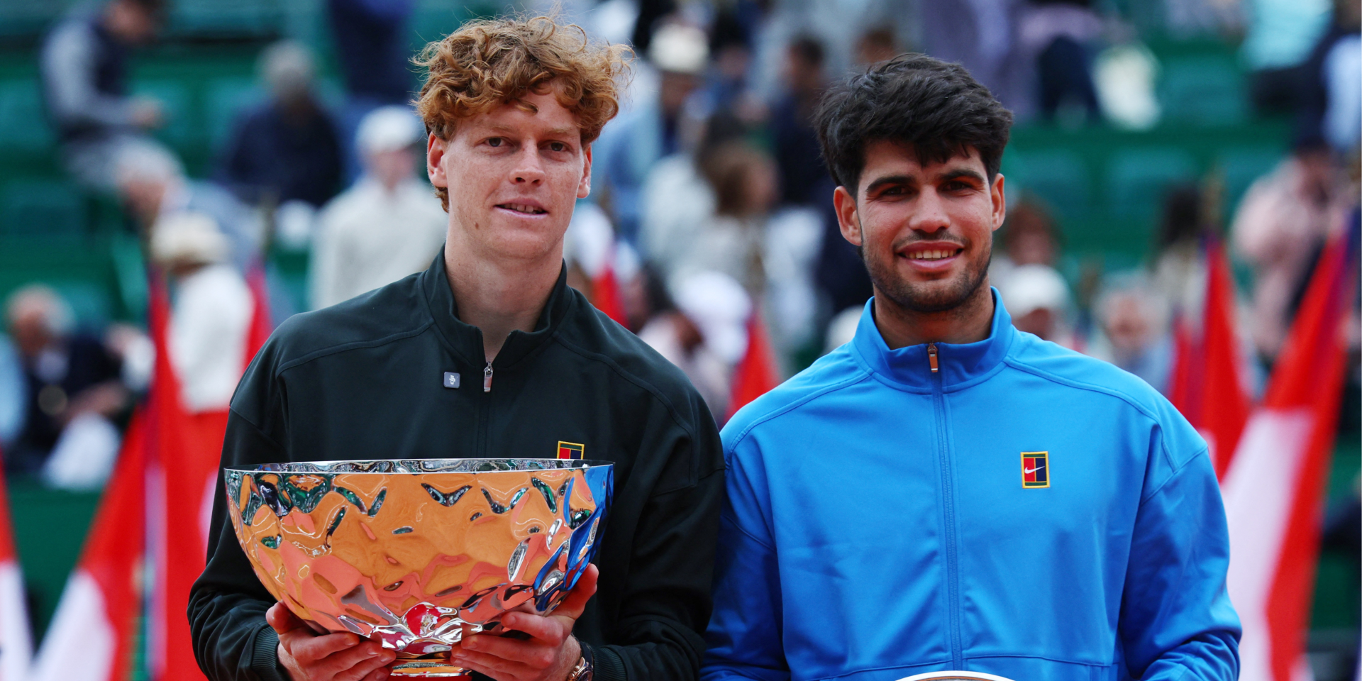 «Я искренне восхищаюсь им». Алькарас сделал неожиданный жест после поражения Синнеру в финале в Монте-Карло — видео