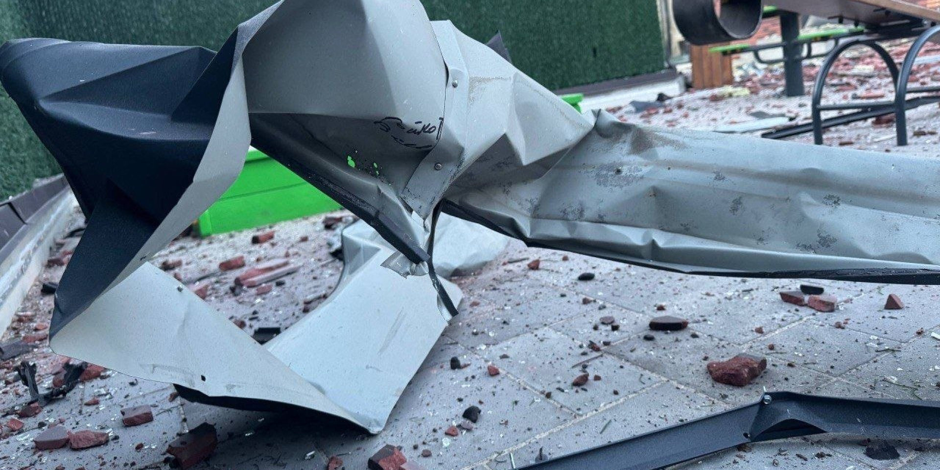 Debris in Dnipro after the attack on April 15, 2026 (Photo: Dnipropetrovsk Oblast Military Administration)