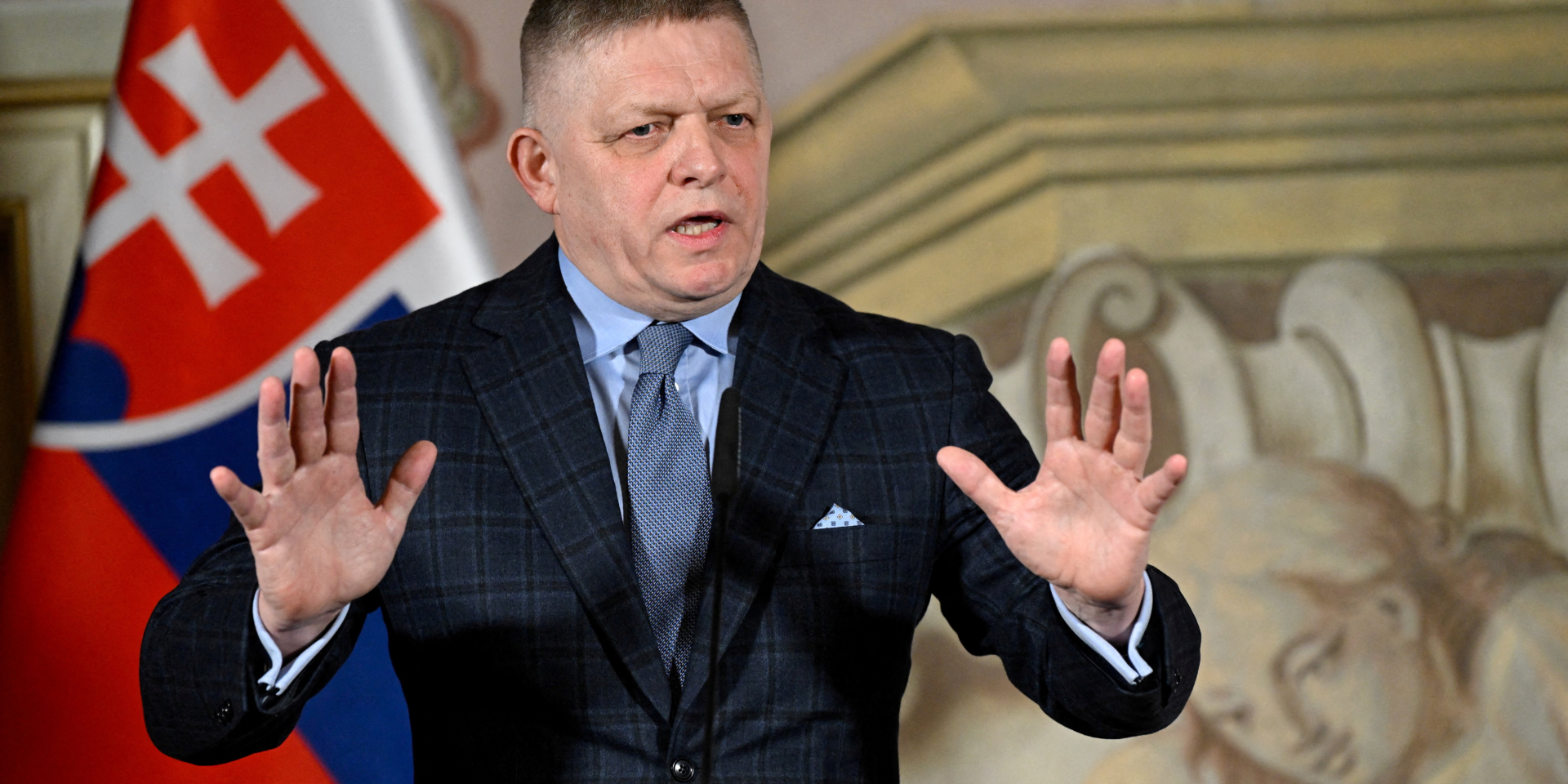 Fico still made it to Moscow and criticized the European Union countries (Photo: REUTERS/Radovan Stoklasa)