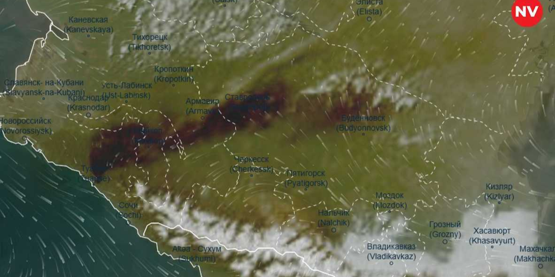 Атака на&nbsp;НПЗ в&nbsp;Туапсе спричина масштабну пожежу (Фото: European Organisation for the Exploitation of&nbsp;Meteorological Satellites/NV)