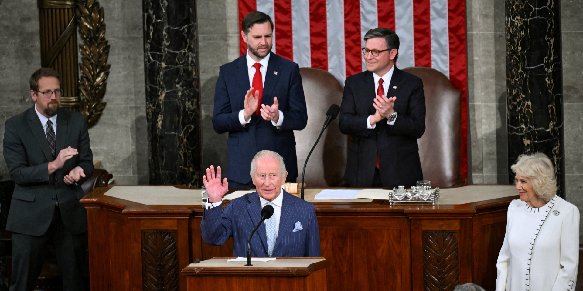 King Charles III addressing the U.S. Congress, April 28, 2026 (Photo: REUTERS/Matt McClain)