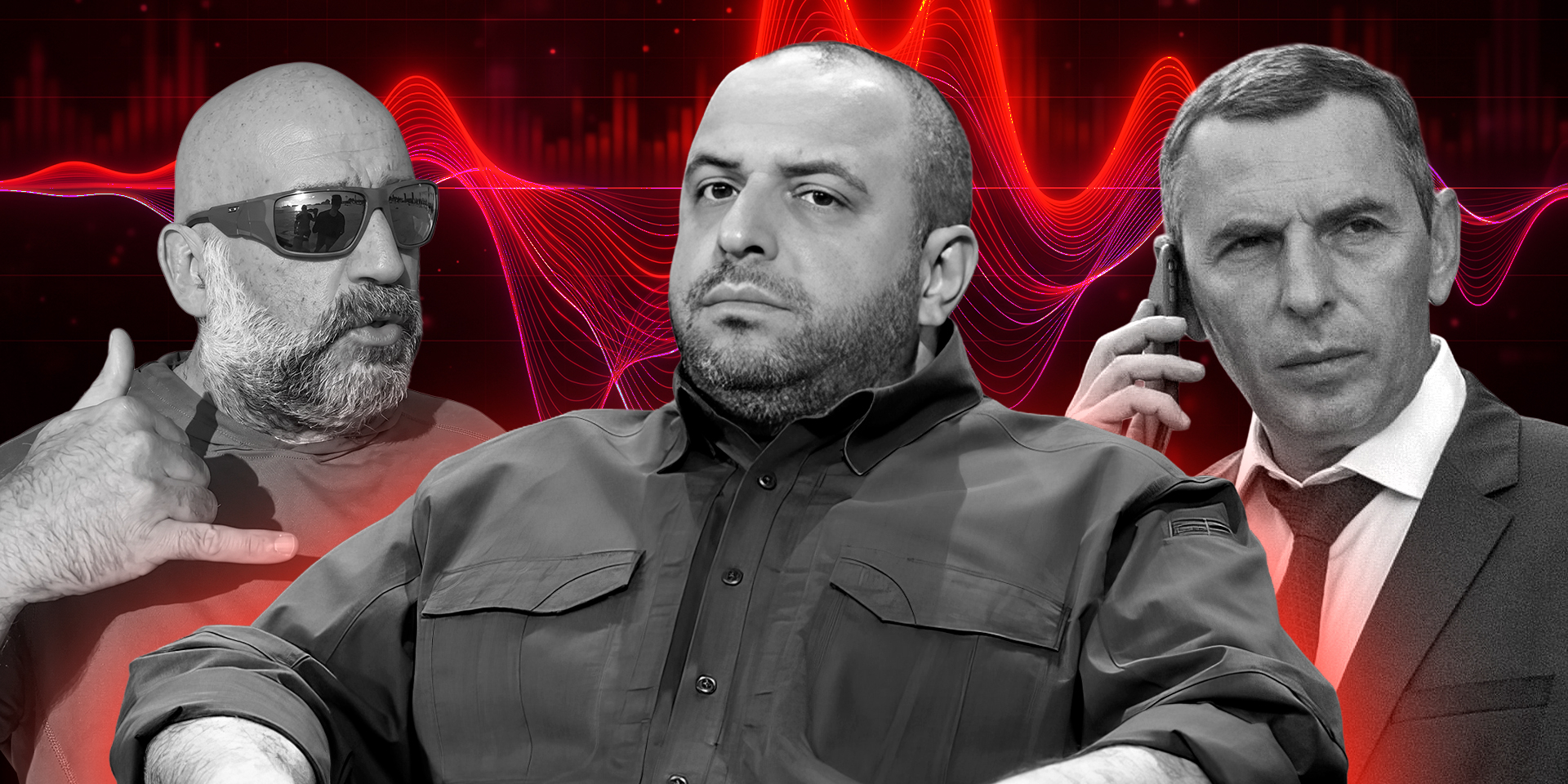 Журналисты обнародовали возможные разговоры Тимура Миндича (слева) с Сергеем Шефиром (справа) и Рустемом Умеровым (посередине) (Фото: Коллаж NV)