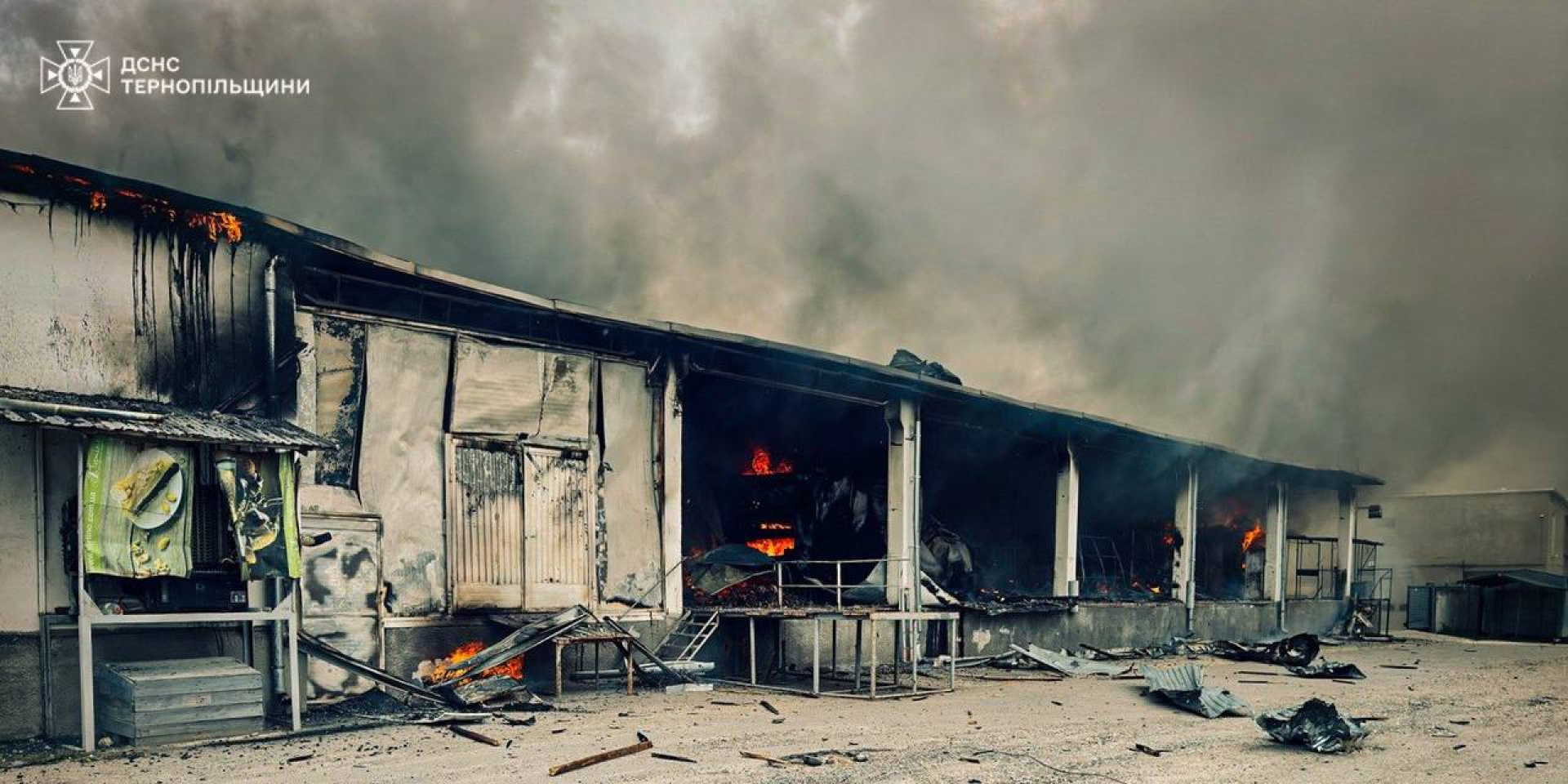 Ten people injured as Russian drone swarm strikes Ternopil infrastructure