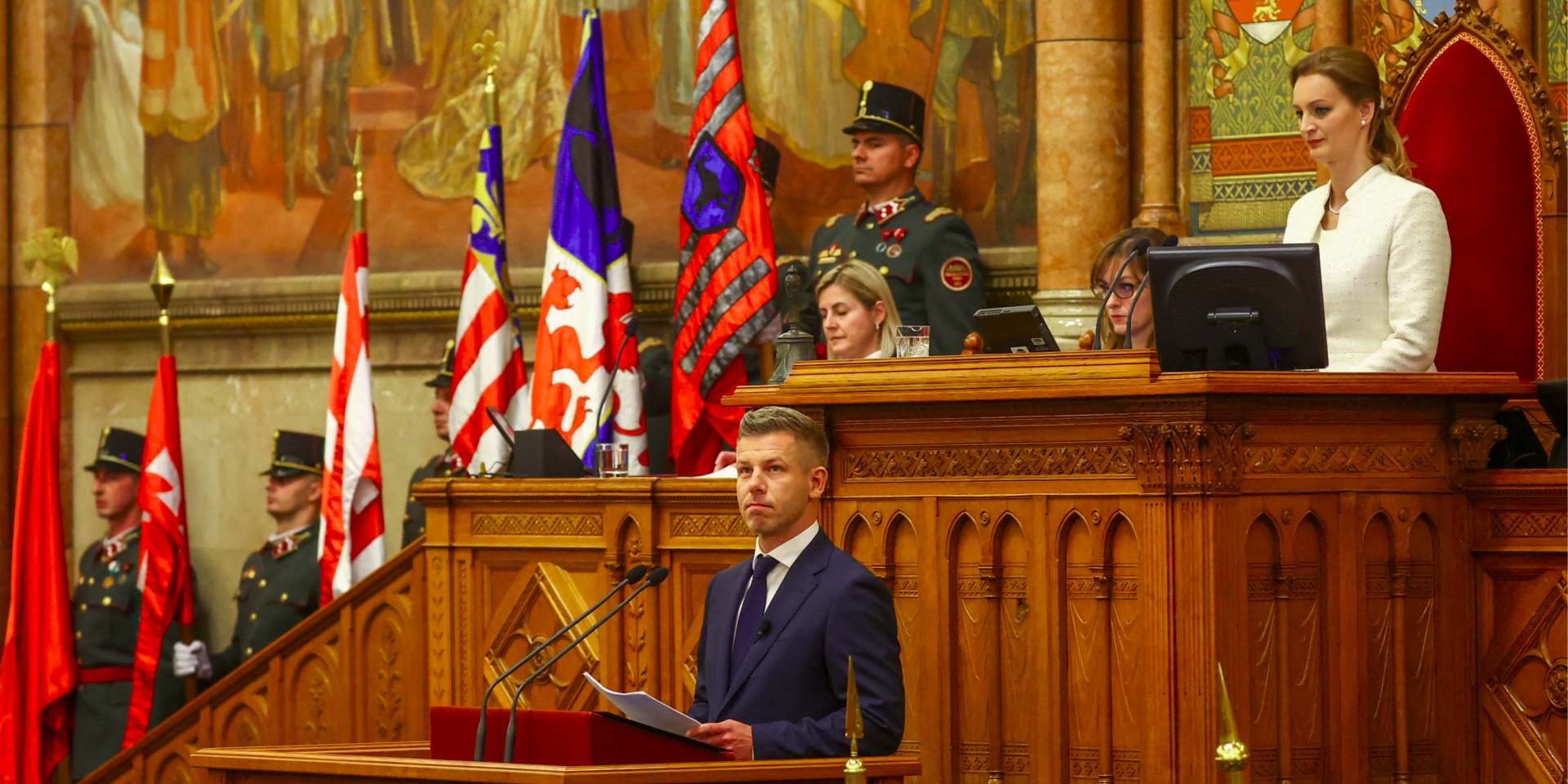 Hungary's parliament elects Magyar as PM; EU flag to return to building
