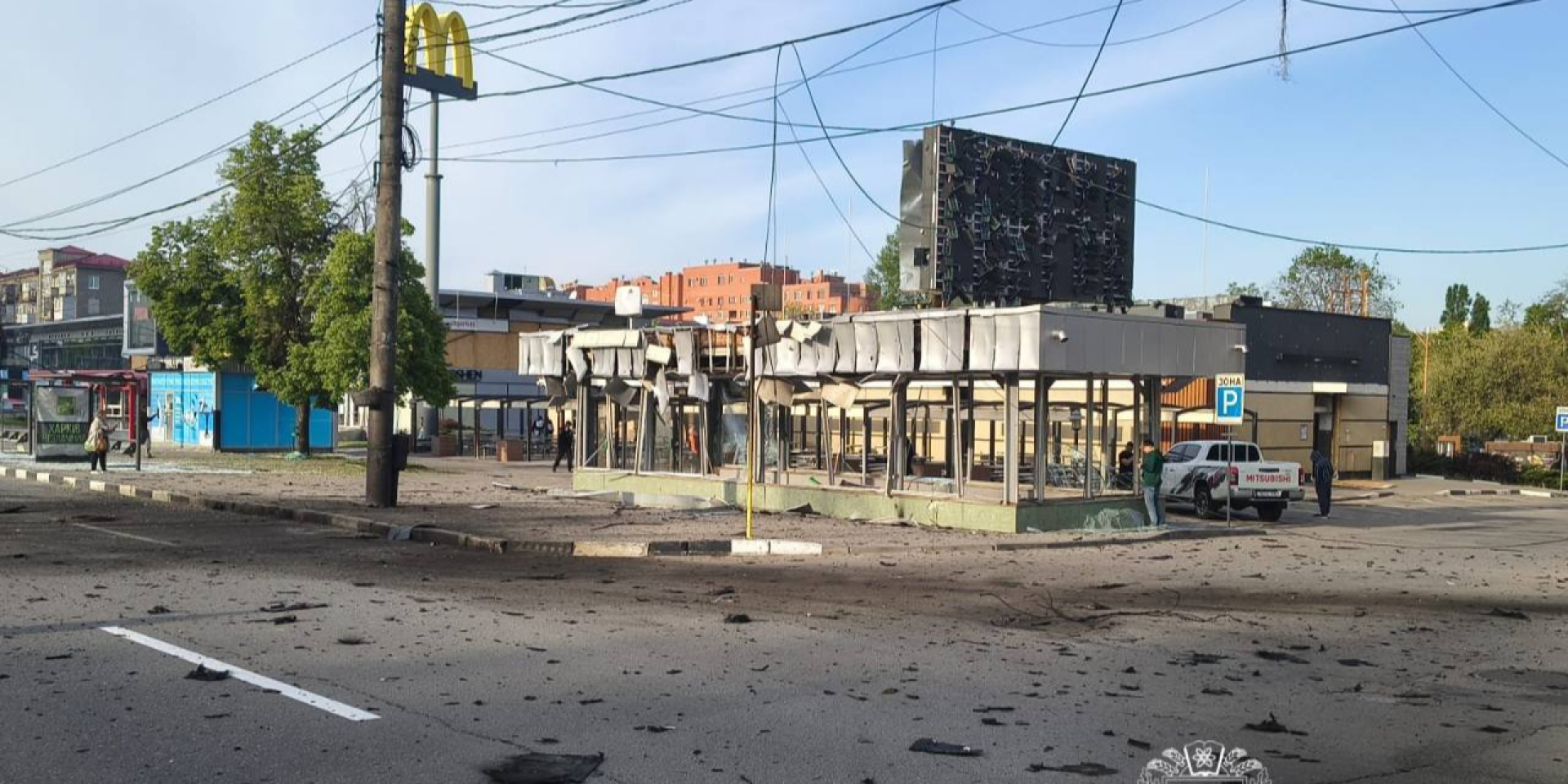 In the Shevchenkivskyi district of Kharkiv, the consequences of the morning strike by a Russian UAV on May 16, 2026 are being recorded (Photo: Kharkiv city administration)