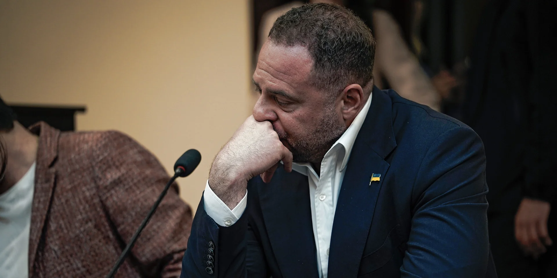 Andriy Yermak during the selection of a pretrial restraint measure in the courtroom of the High Anti-Corruption Court. (Photo: Andrii Khodkov/Apostrophe/Global Images Ukraine via Getty Images)