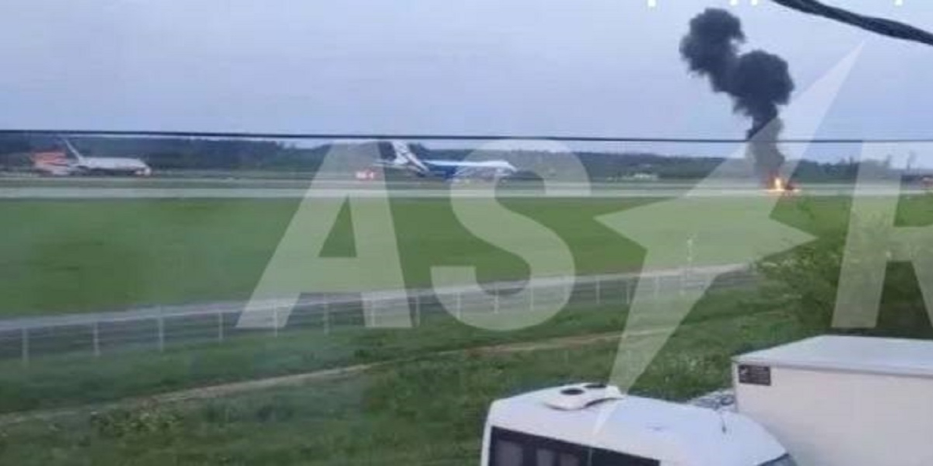 Reported as a fire on the territory of Moscow's Sheremetyevo Airport, May 17, 2026 (Photo: Astra / Telegram)