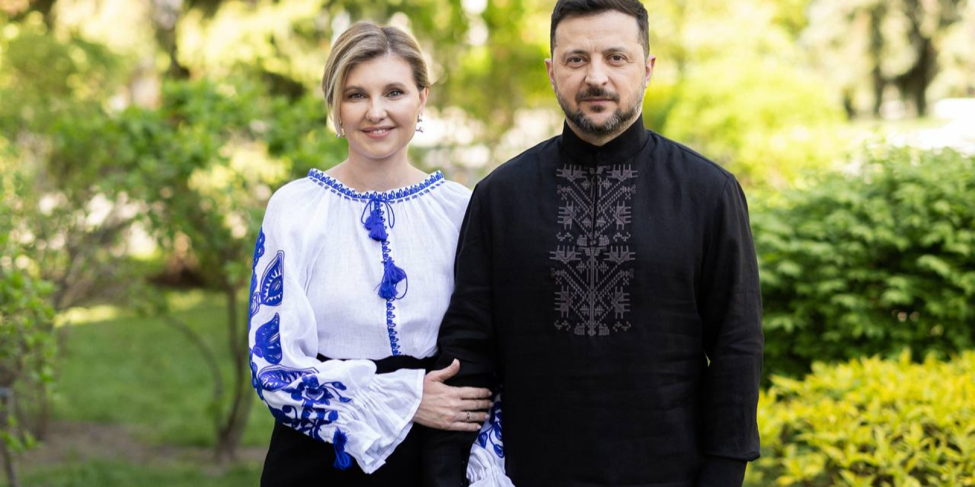 Олена Зеленська у вишиванці Varenyky Fashion (Фото: Volodymyr Zelenskiy/Telegram)