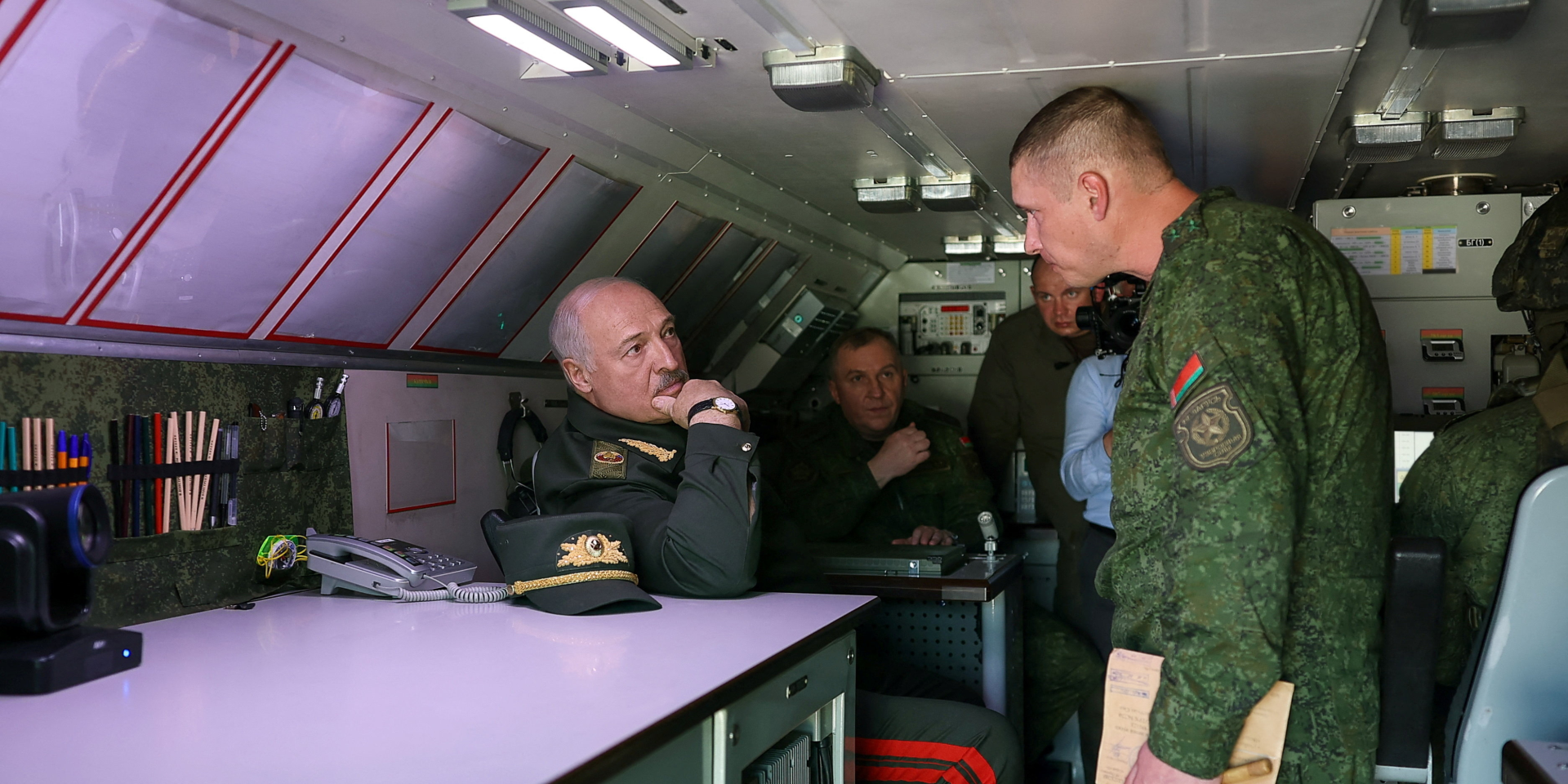 Aleksandr Lukashenko at the military drills in Belarus, May 21 (Photo: President of the Republic of Belarus/Handout via REUTERS)