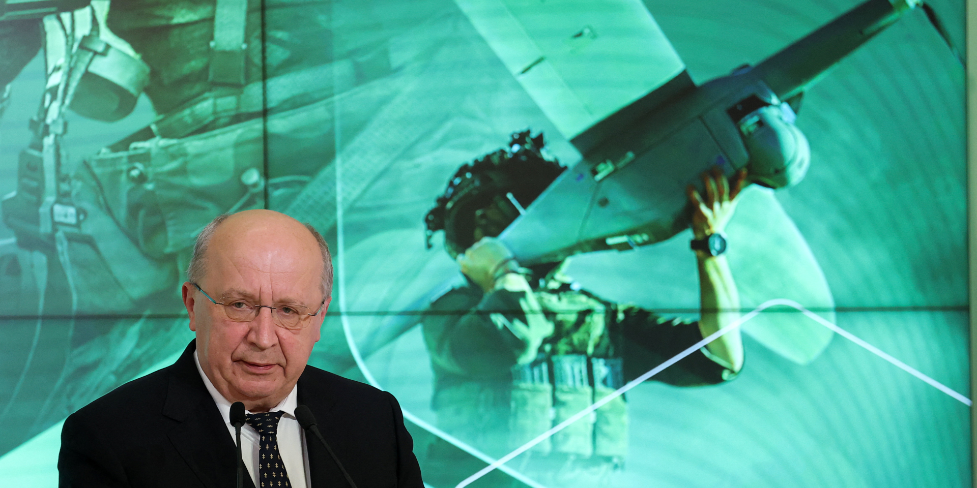 European Commissioner for Defense Andrius Kubilius during the signing of a loan agreement under the SAFE program in Poland on May 8, 2026. (Photo: REUTERS/Kacper Pempel)