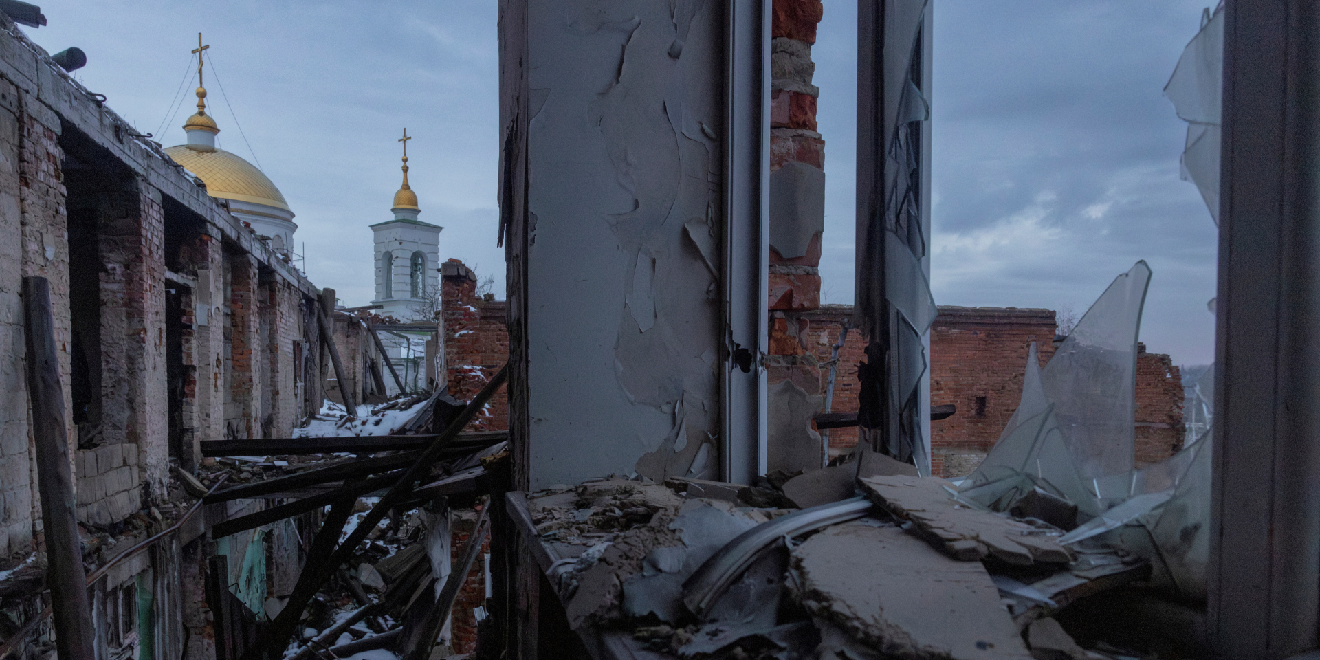 A school damaged by Russian attack on Izyum, Kharkiv Oblast, January 2026 (Photo: REUTERS/Thomas Peter)