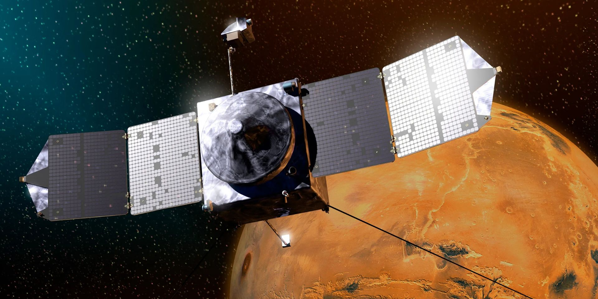 Ілюстрація космічного апарата NASA «MAVEN» біля Марса (Фото: NASA)