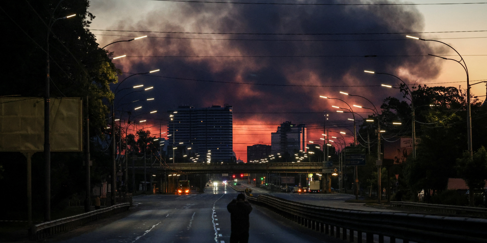 Smoke rising over Kyiv after a mass Russian attack on the night of June 2, 2026 (Photo: REUTERS/Alina Smutko)