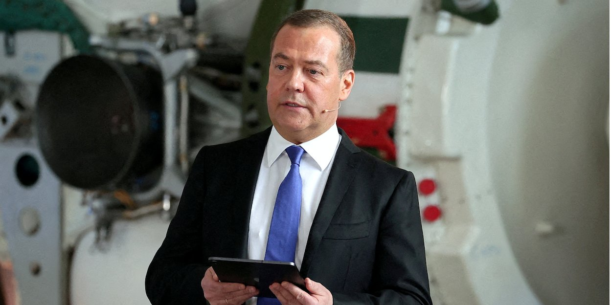 Dmitry Medvedev made a name for himself with an AI video where he allegedly destroys portraits of European politicians (Photo: Sputnik/Yekaterina Shtukina/Pool via REUTERS)