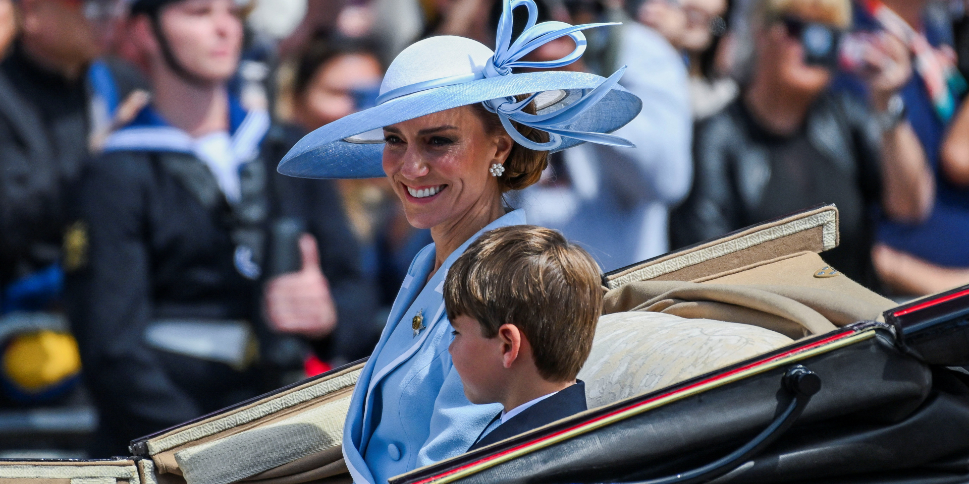 Кейт Міддлтон і принц Луї на параді Trooping the Colour 2026 (Фото: REUTERS/Chris J. Ratcliffe)