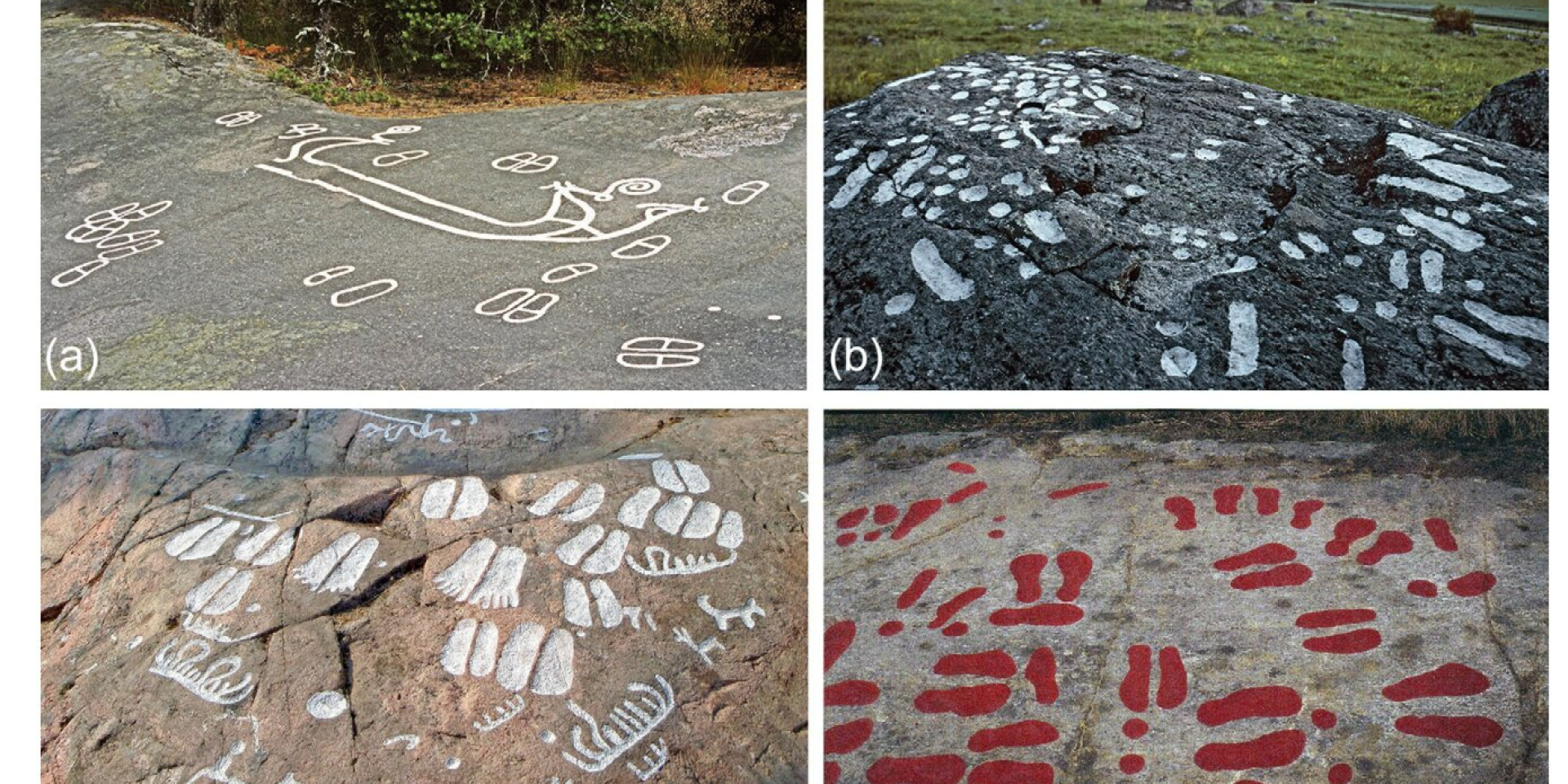 Різні типи відбитків слідів на скелях (Фото: Oxford Journal of Archaeology)
