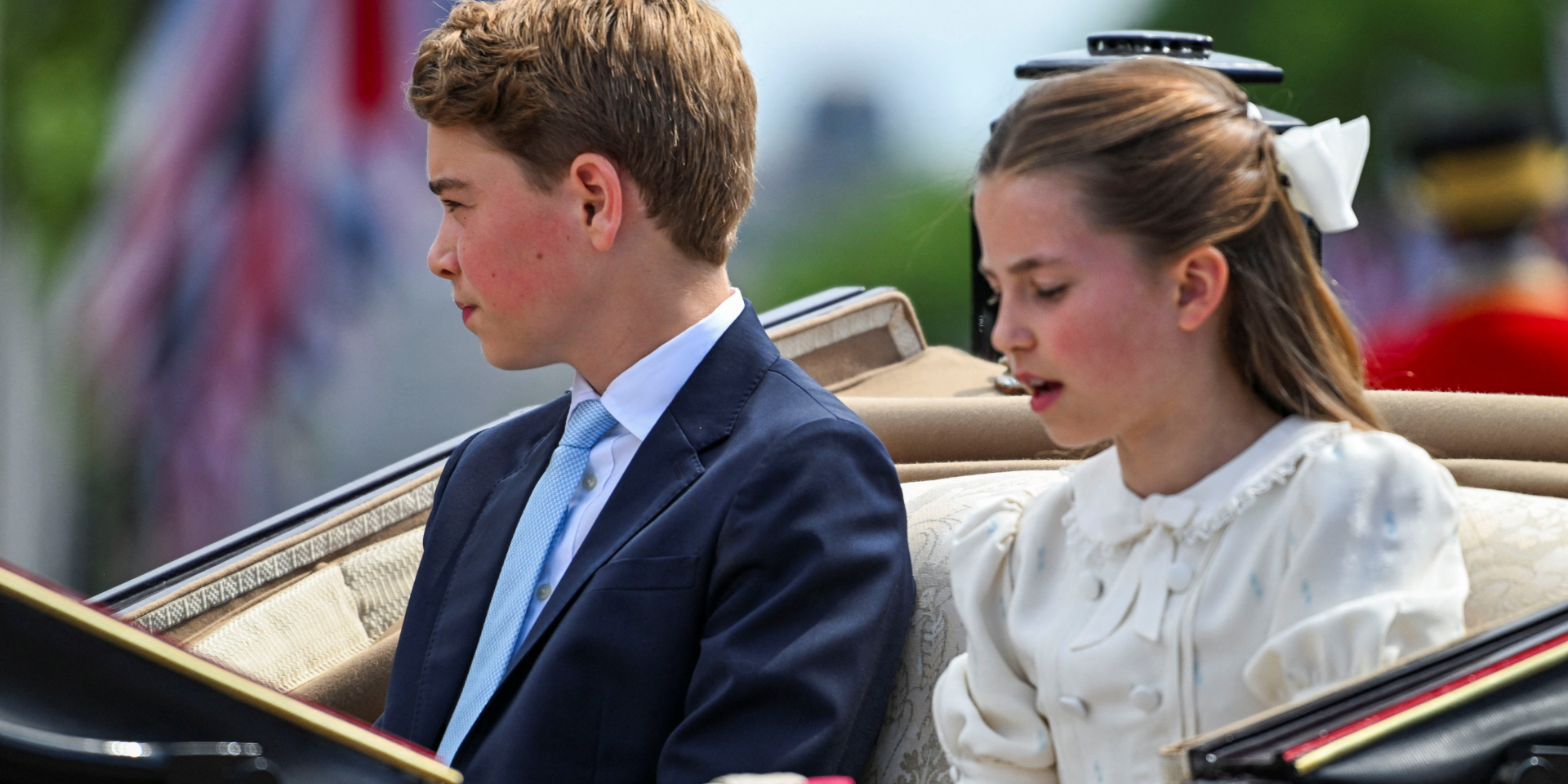 Принц Джордж и принцесса Шарлотта на параде Trooping the Colour 2026 (Фото: REUTERS/Toby Melville)