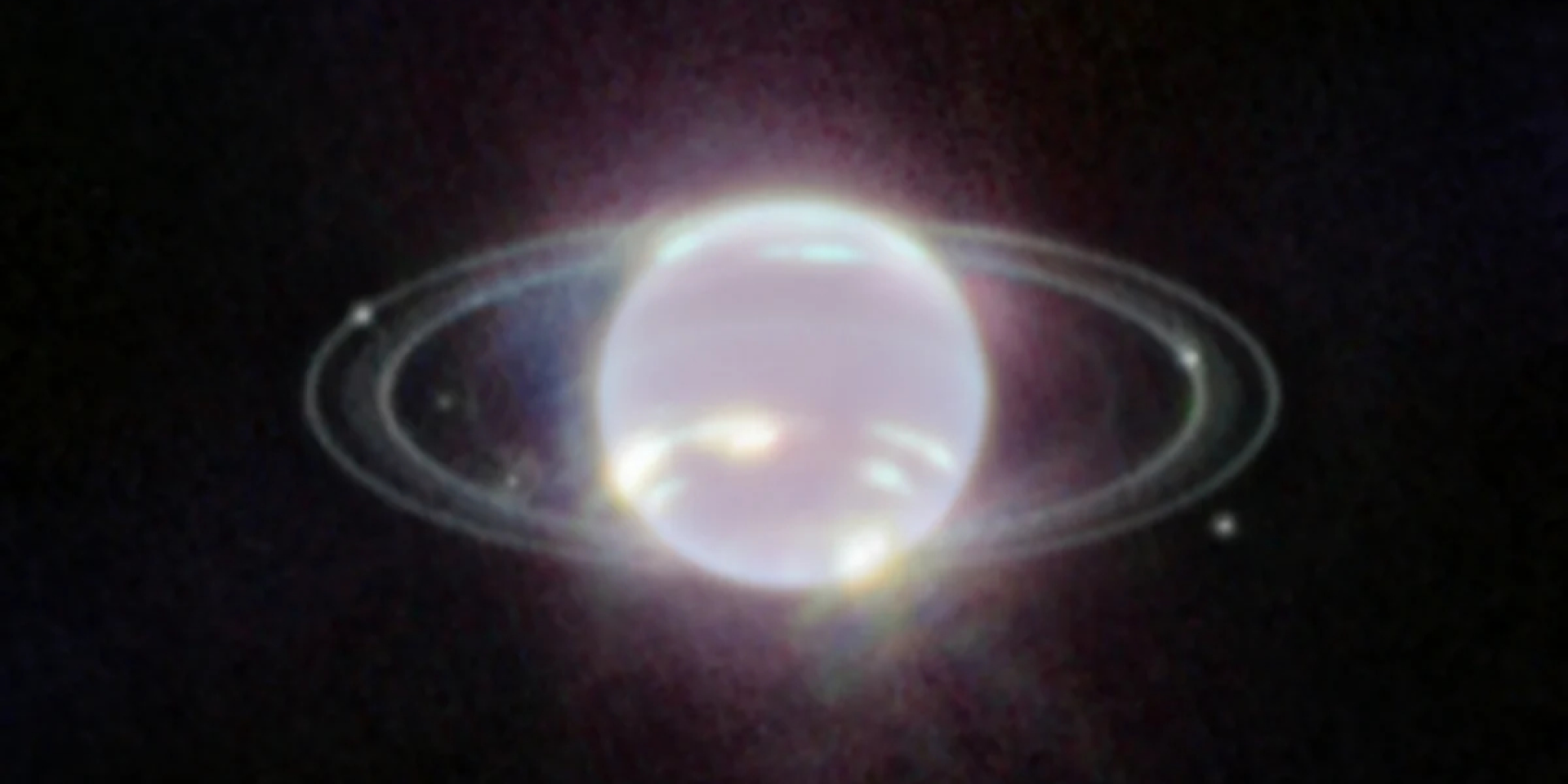 Снимок системы Нептуна, сделанный камерой NIRCam телескопа JWST (Фото: NASA, ESA, CSA, STScI, Joseph DePasquale (STScI), Naomi Rowe-Gurney (NASA-GSFC))