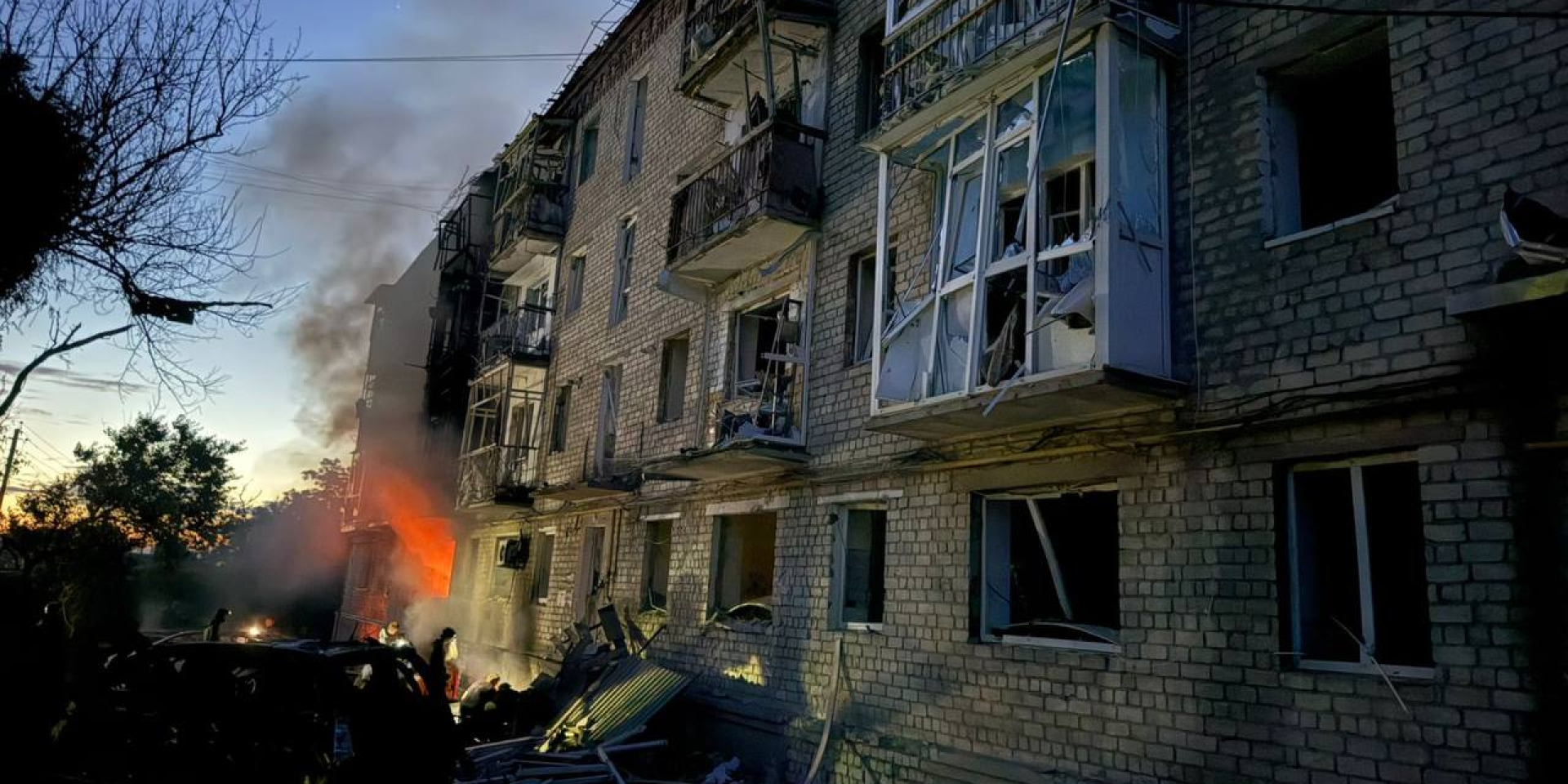Aftermath of Russian strikes on Balakliya overnight on June 16 (Photo: Vitaliy Karabanov/Telegram)