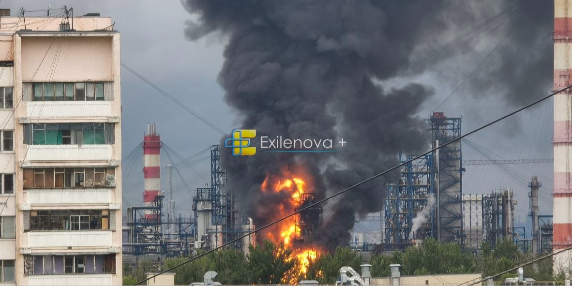 Fire at the Moscow's largest refinery in the Kapotnya district (Photo: Exilenova+ Telegram channel)
