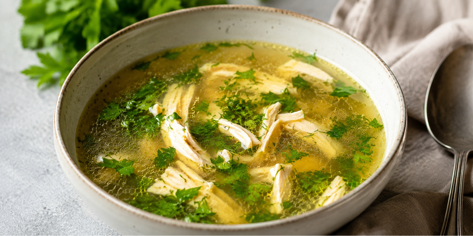 Куриный бульон должен быть прозрачным и насыщенным на вкус (Фото: Куриный бульон должен быть прозрачным и насыщенным на вкус)