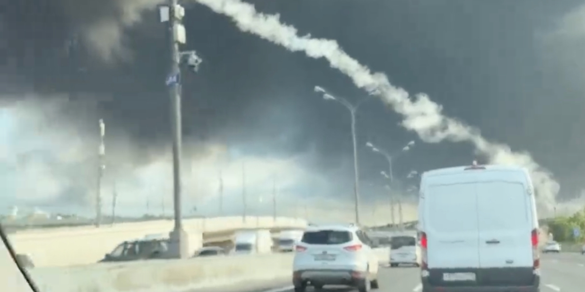 Fire caused by drone attack on Moscow on June 18 (Photo: Exilenova+ Telegram channel)