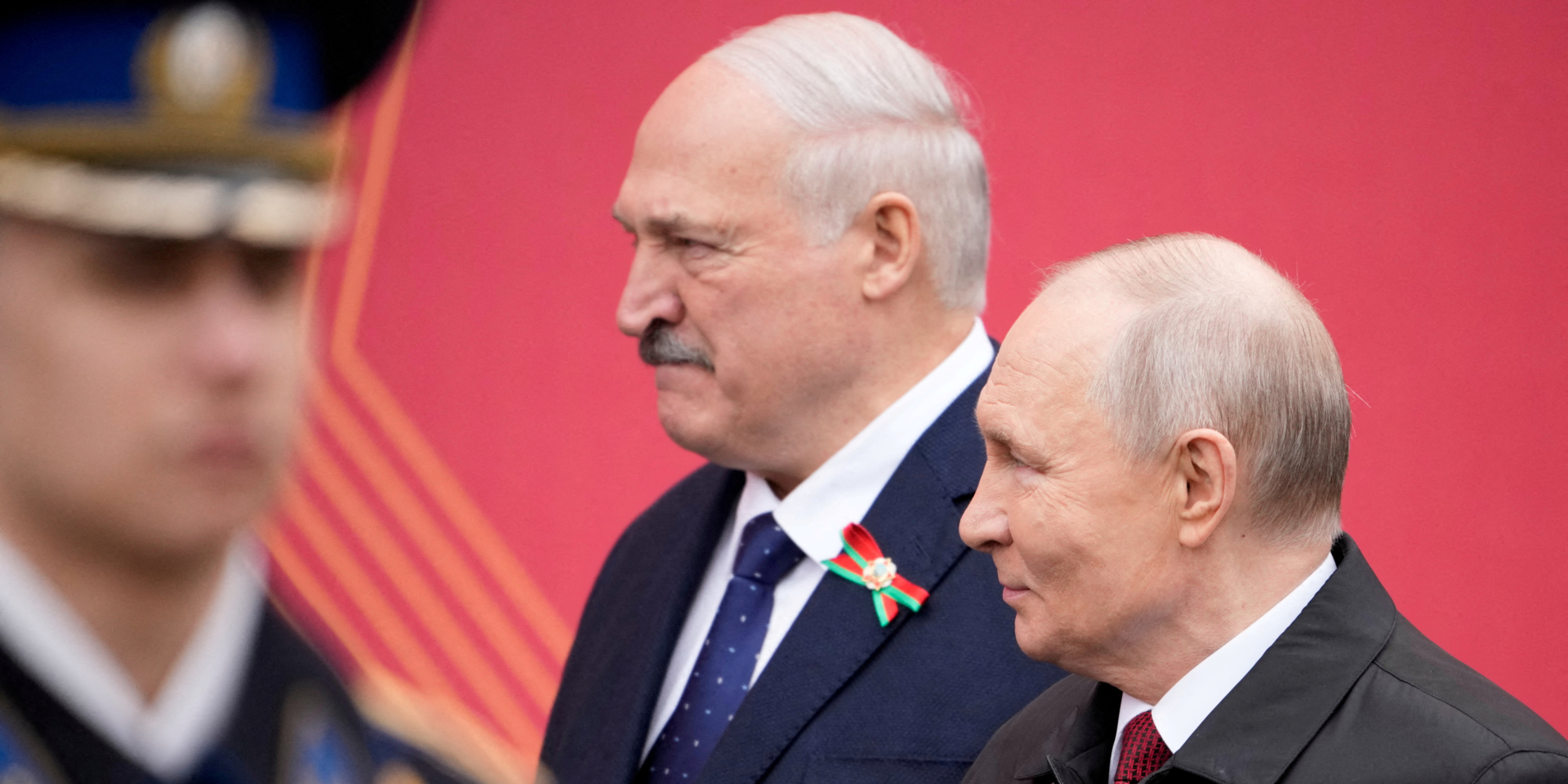 Belarus and Russian dictators Alexander Lukashenko and Vladimir Putin at the Moscow Victory Day parade on May 9 (Photo: Pavel Bednyakov/Pool via REUTERS)