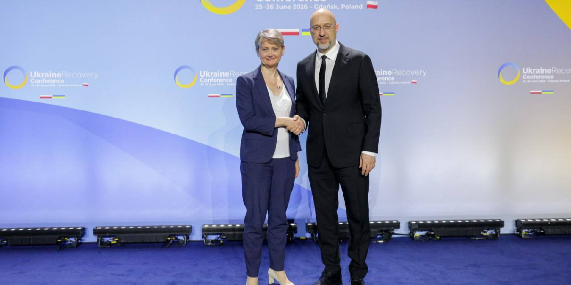 Yvette Cooper and Denys Shmyhal (Photo: Denys Shmyhal / Telegram)