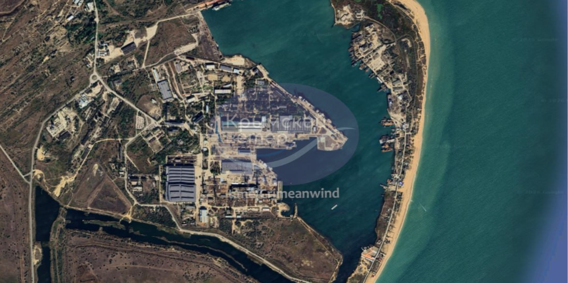 Satellite image of the Zaliv Shipbuilding Yard in Kerch (Photo: Crimean Wind)