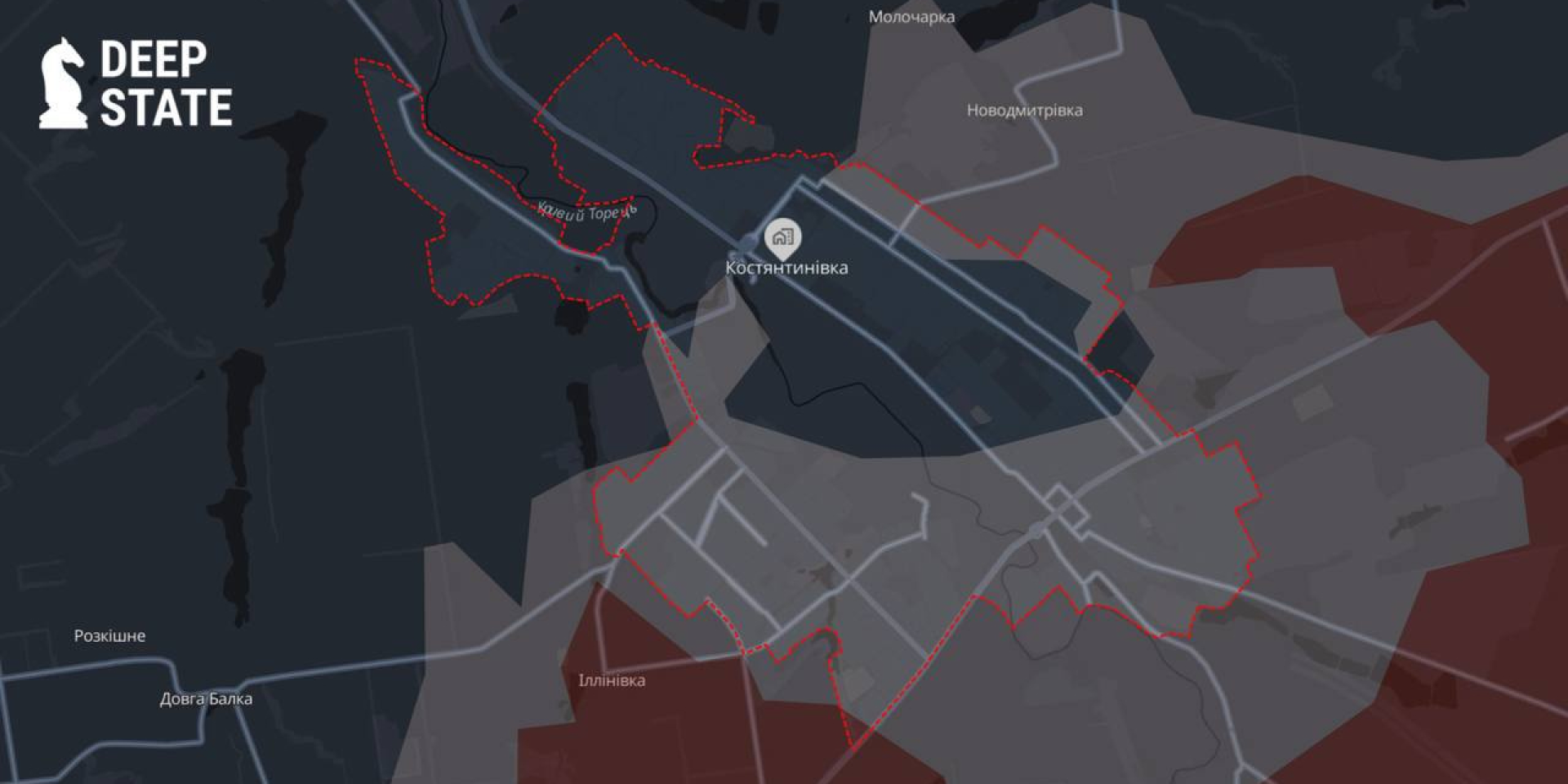 Now it is the strike and search operations of Ukrainian pilots that are preventing the Russians from fully establishing themselves in Kostiantynivka, DeepState emphasized (Photo: DeepState via Telegram)