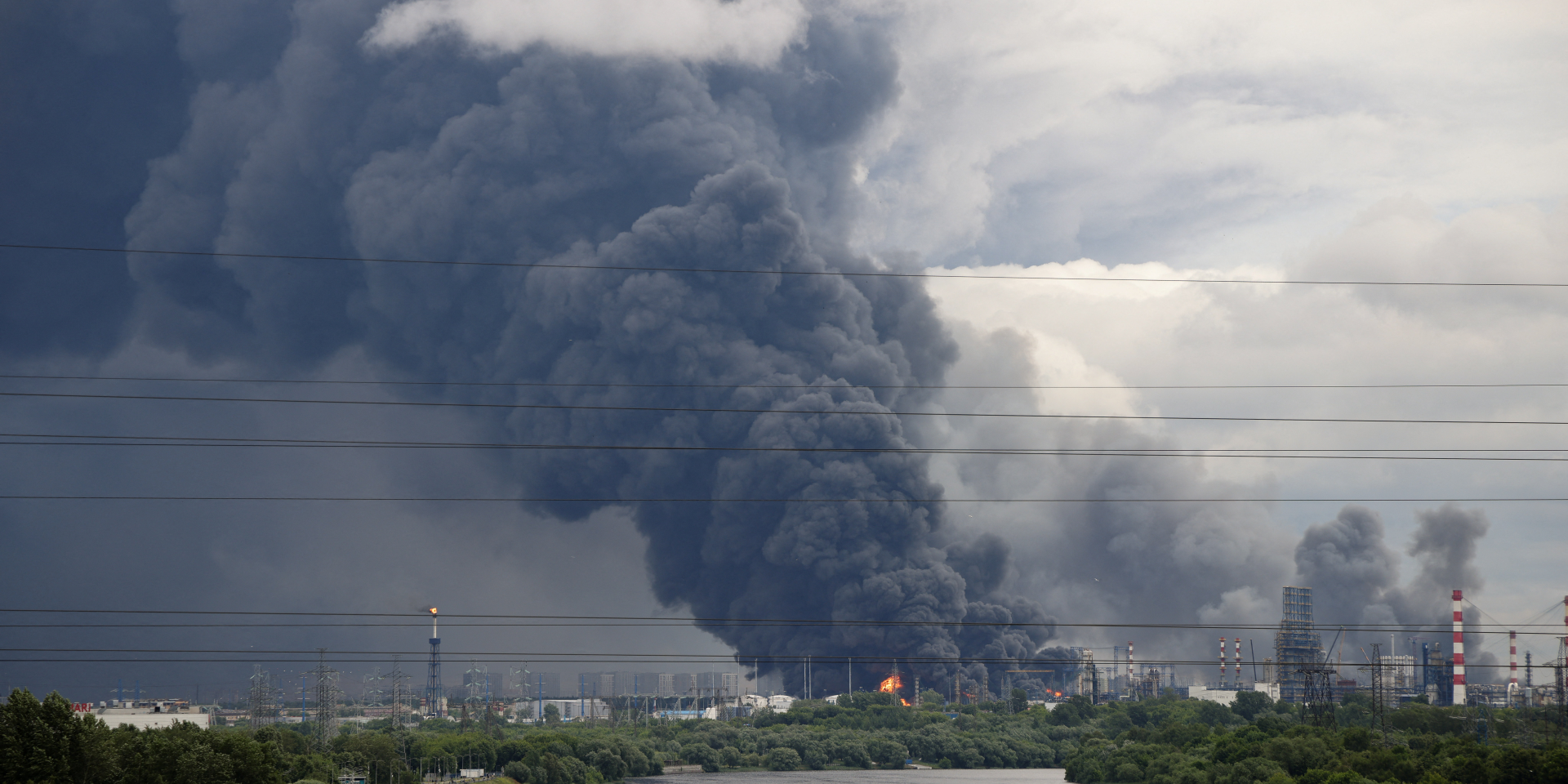 Smoke billows over Moscow following a UAV attack on June 18, 2026 (Photo: SOCIAL MEDIA/via REUTERS)