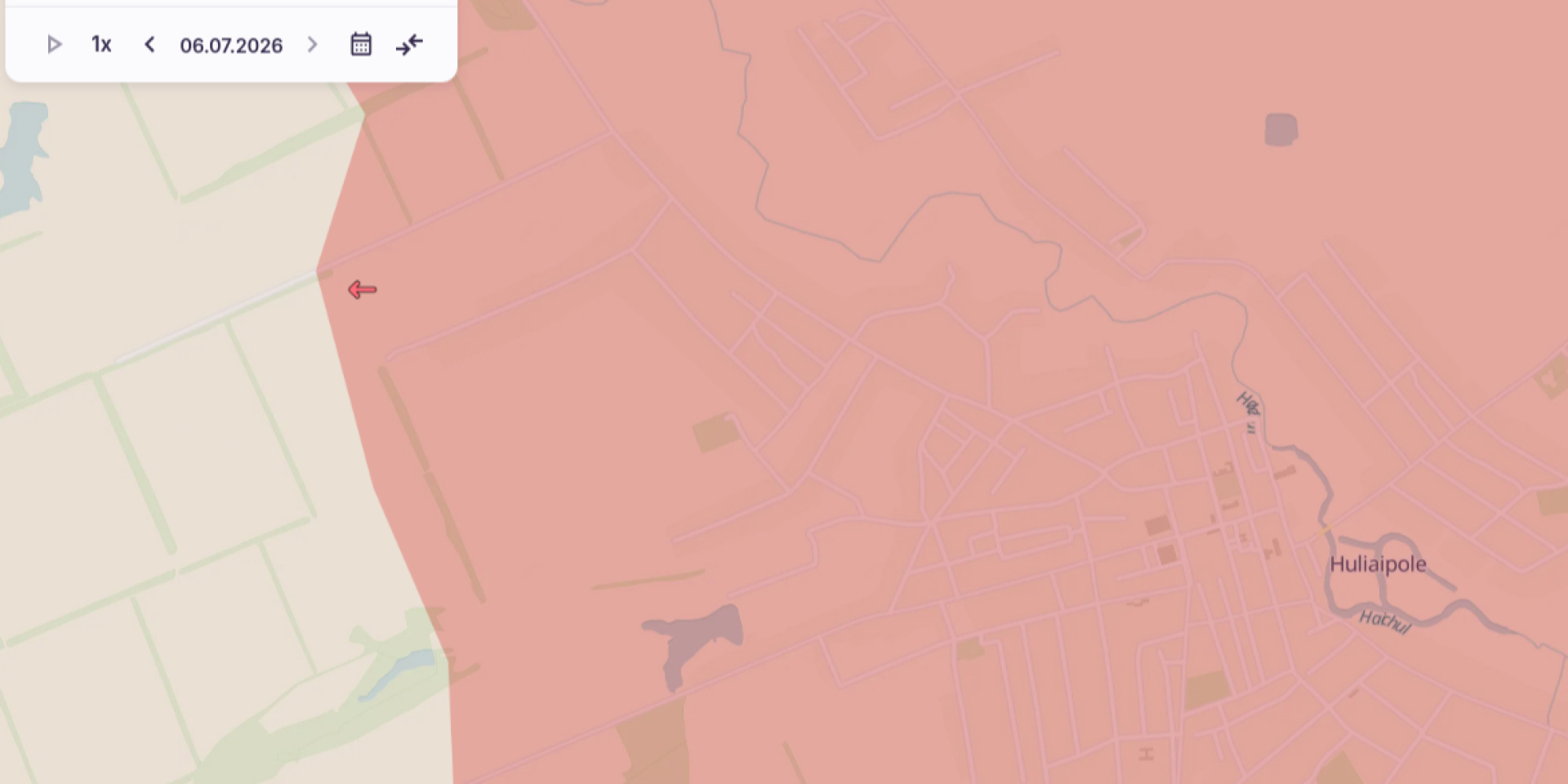 Deepstate map of Hulyaipole, July 7, 2026 (Photo: Deepstatemap.live screenshot)