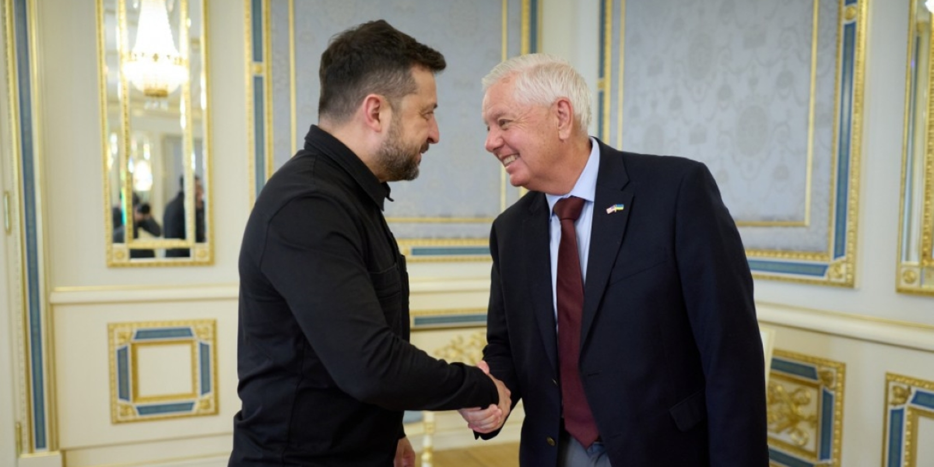 Ліндсі Грем під час чергового візиту до Києва 10 липня 2026 року (Фото: Офіс президента України)