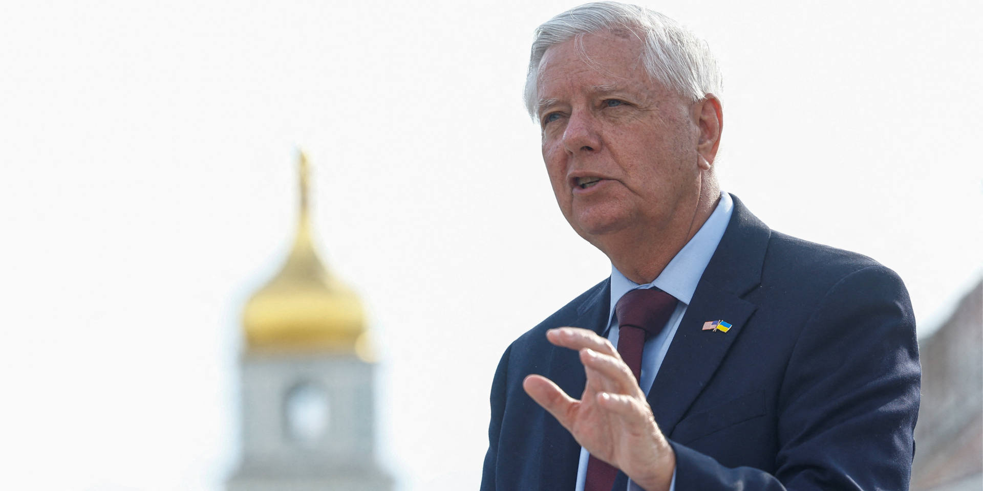 Senator Lindsey Graham (R-SC) speaks to the media in Kyiv (Photo: REUTERS/Valentyn Ogirenko)