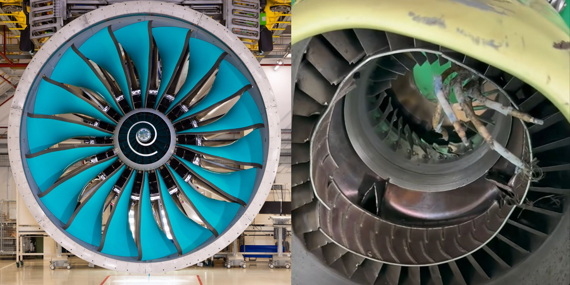 Сравнение турбины от Rolls-Royce и турбины из российской ракеты Х-101, произведенной в 2025 году (Фото: Rolls-Royce / Зампотех Омельянович)