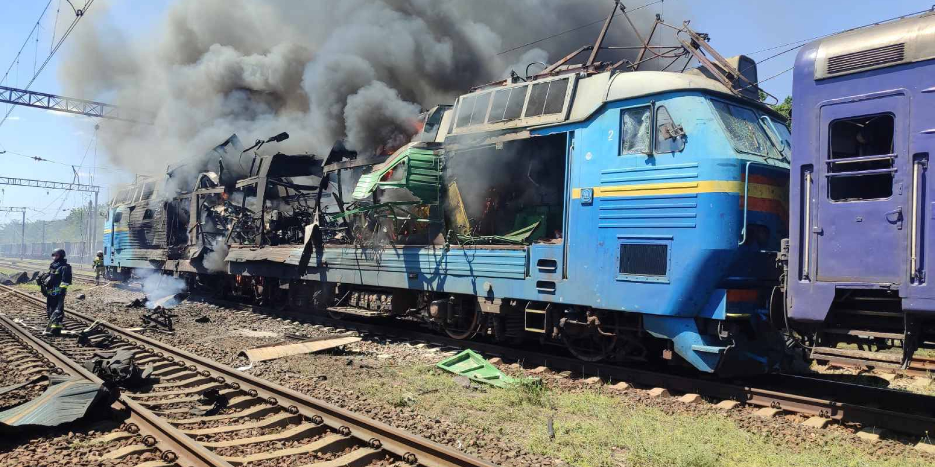 Наслідки російського удару по поїзду у Запорізькій області, 18 липня 2026 року (Фото: Микола Калашник / Telegram)