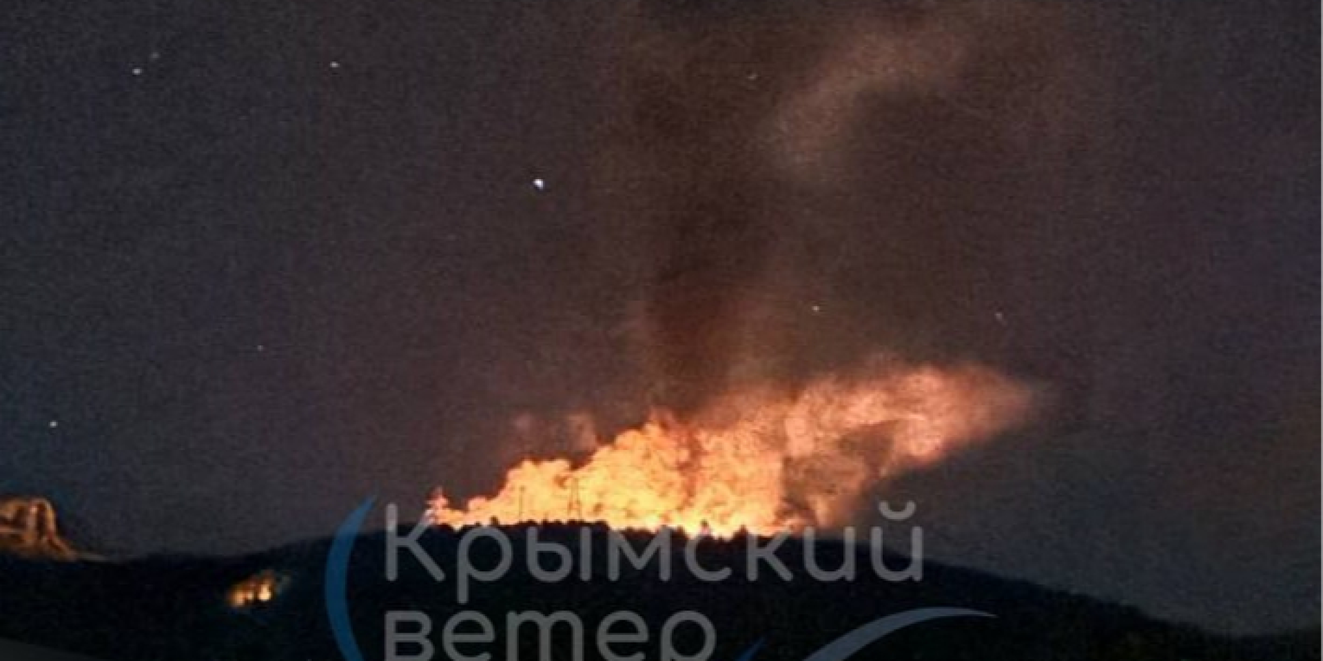 Пожежа в окупованій Ялті у ніч проти 20 липня (Фото: Крымский ветер/Telegram)