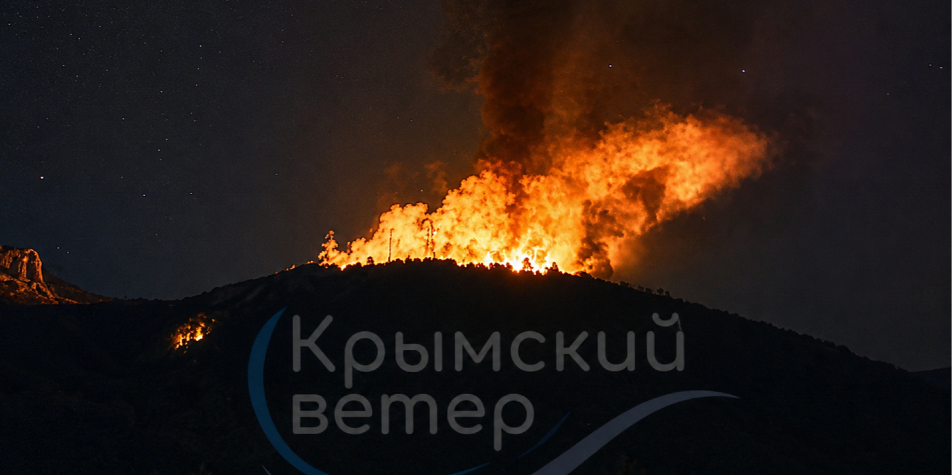 Fire in occupied Yalta overnight on July 20 (Photo: Crimean Wind/Telegram)