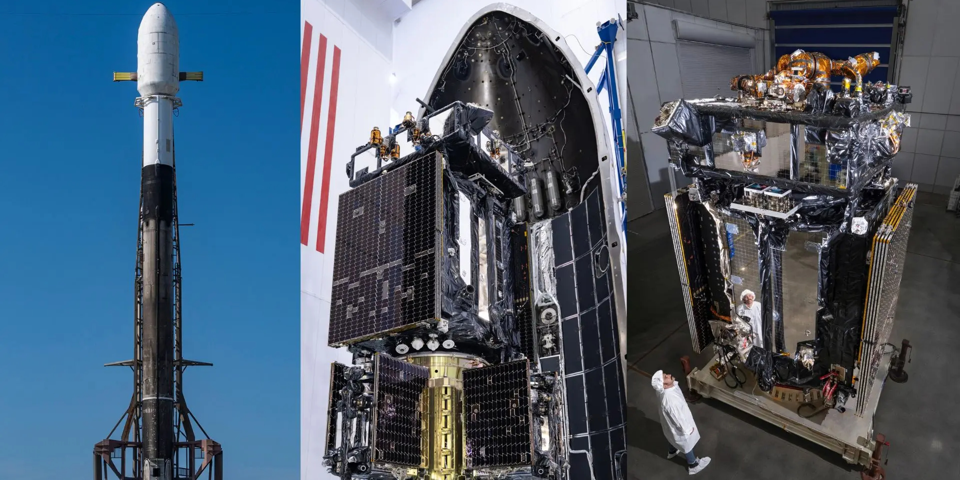 Ракета-носитель SpaceX Falcon 9 и полезная нагрузка миссии. (Фото: Northrop Grumman в X)